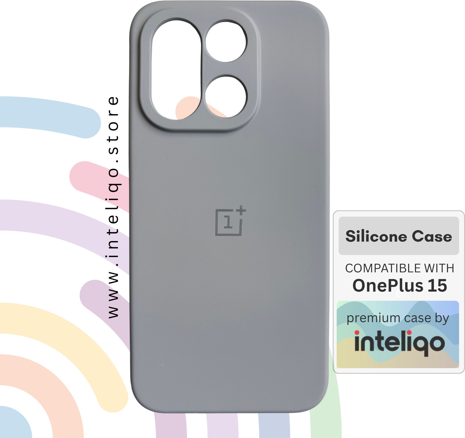 Image of inteliqo Back Cover for ONEPLUS 15 5G (Grey, Shock Proof, Silicon, Pack of: 1)