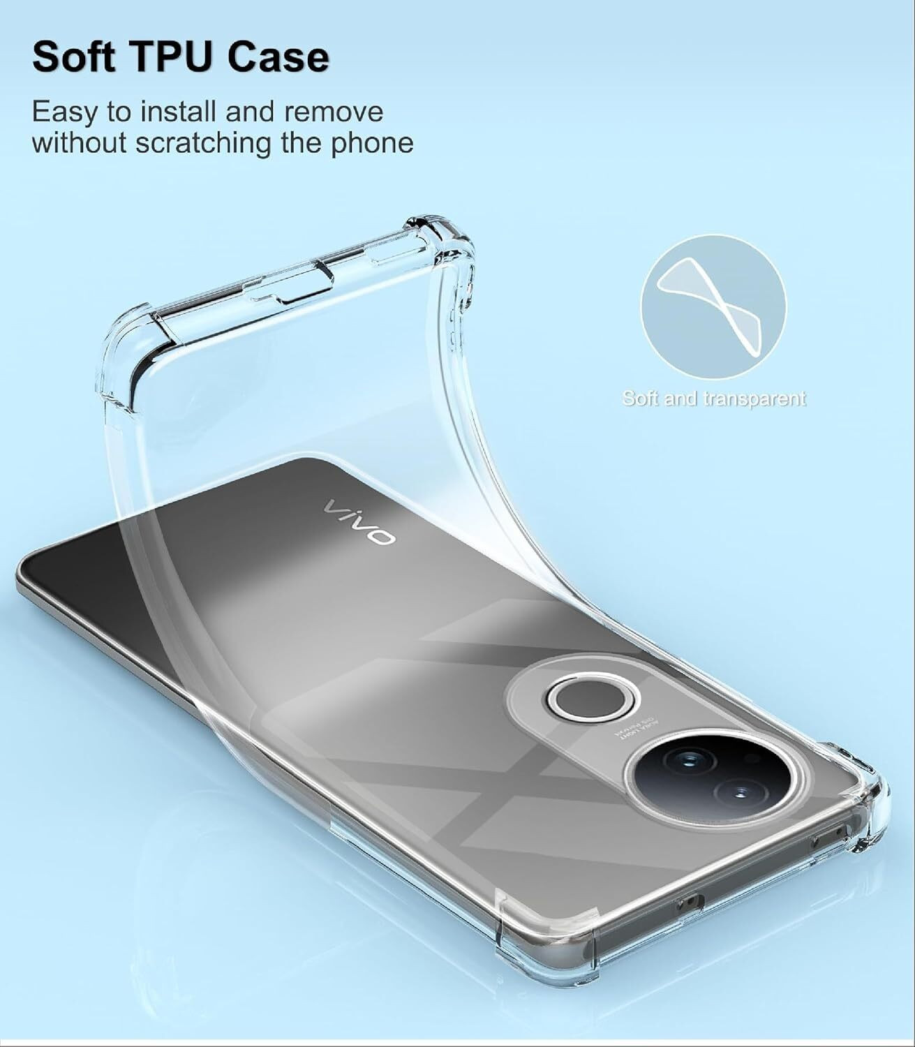 Image of CLOYAAR Back Cover for iQOO Z10R 5G Bumper Silicon Transparent Case