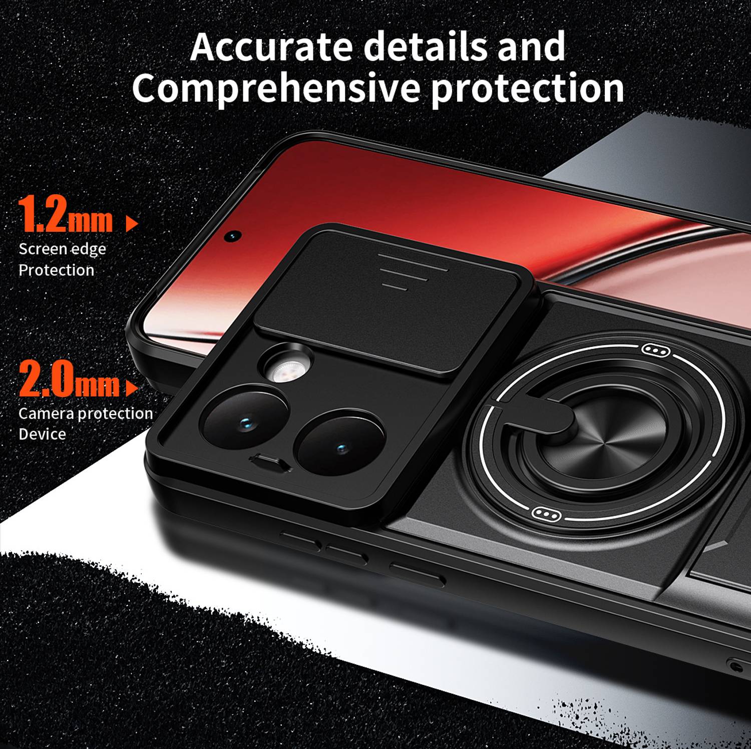 Cover Alive Back Cover for RealMe P3 Ultra 5G Black - Image 3