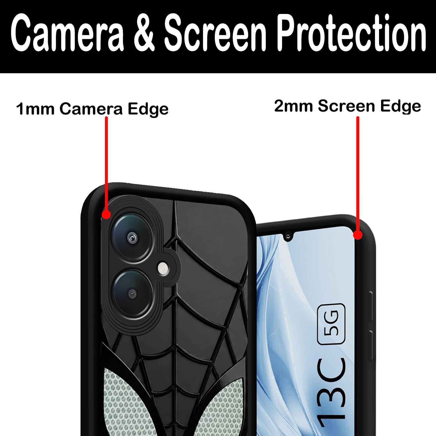 MBCASE Back Cover for Redmi 13C 5G Black - Image 2