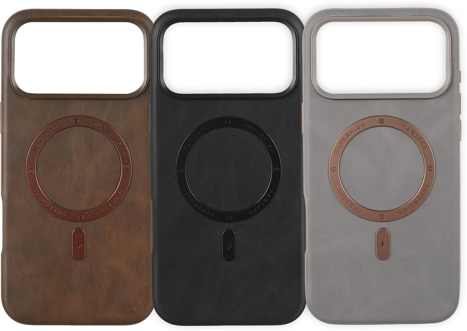 Image of VURIOZZ Back Cover for iPhone 17 Pro Max Premium Full-Grain Leather Magsafe Case Protection & Shockproof