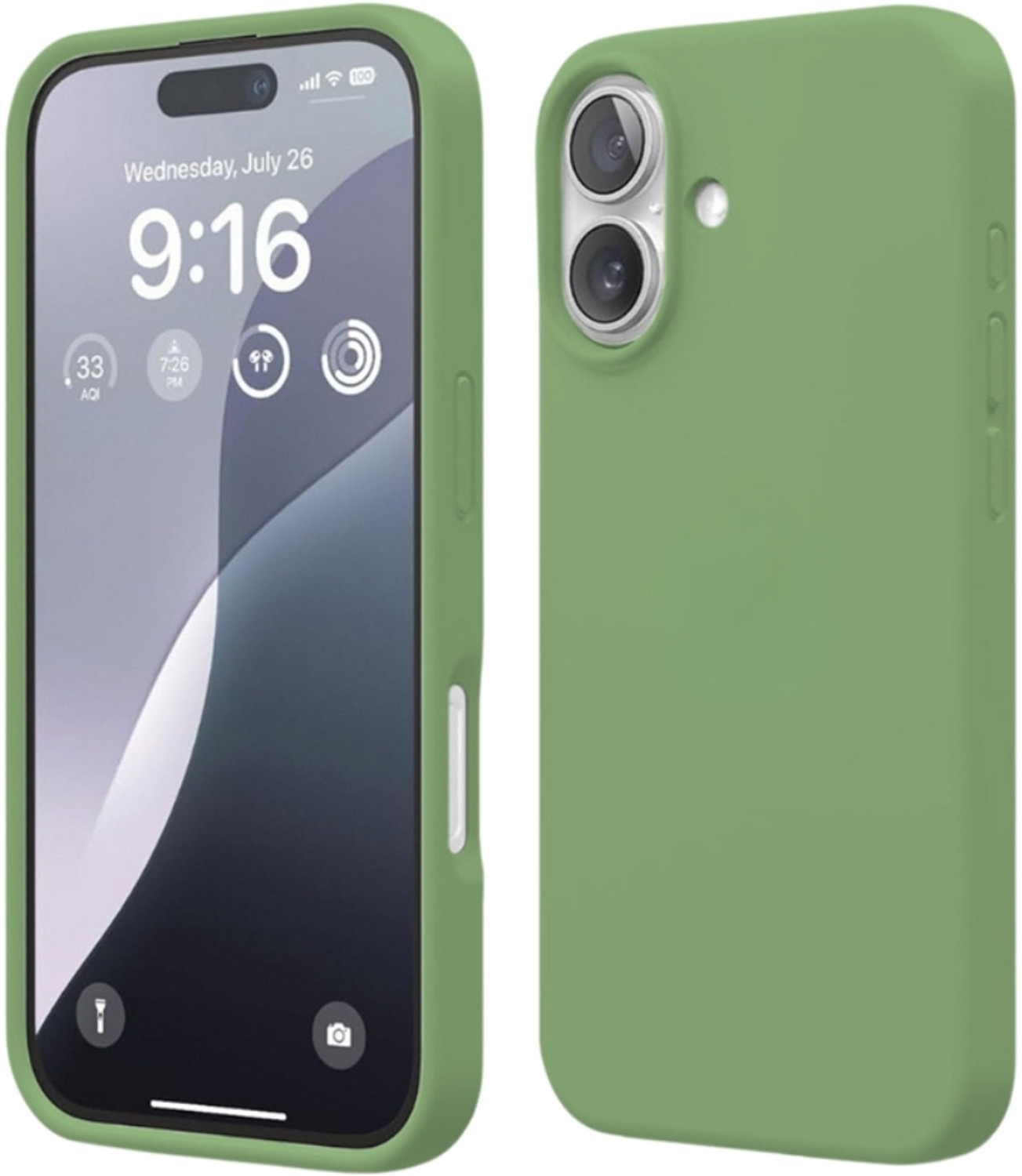 Image of FABULANE Back Cover for IPHONE 17 (Green, Shock Proof, Silicon, Pack of: 1)