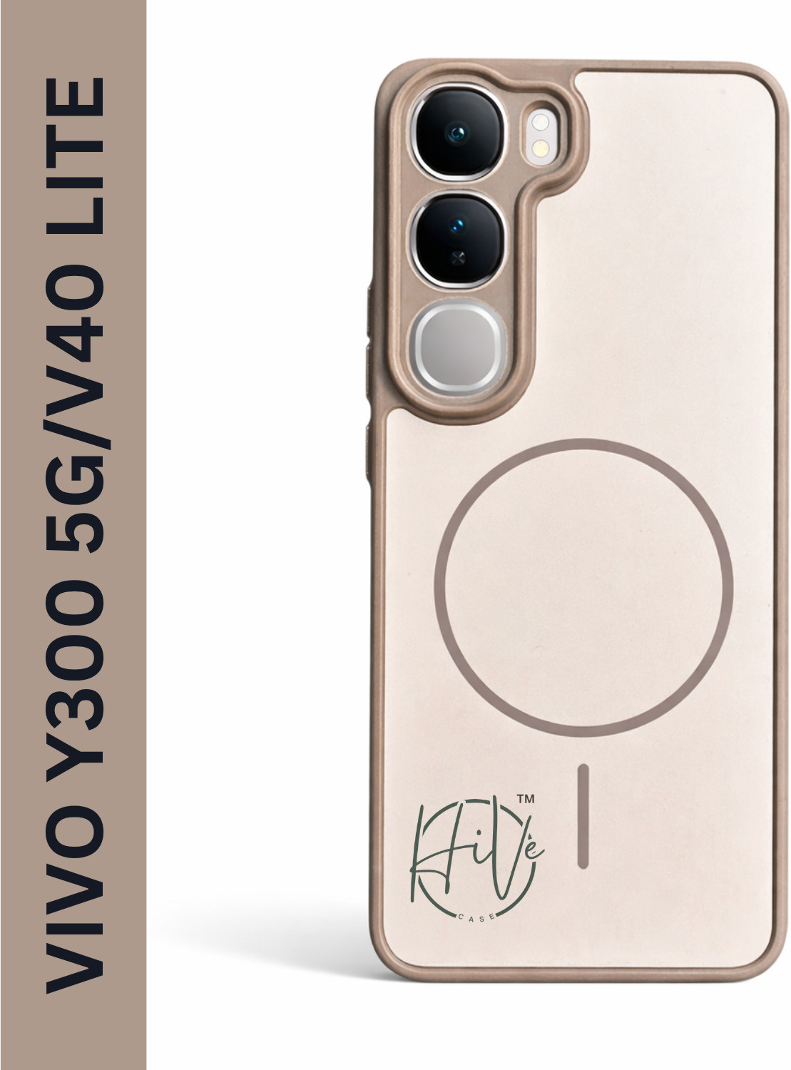 Image of Hive Back Cover for Vivo V40 Lite 5G, vivo Y300 5G (Brown, Grip Case, Silicon, Pack of: 1)