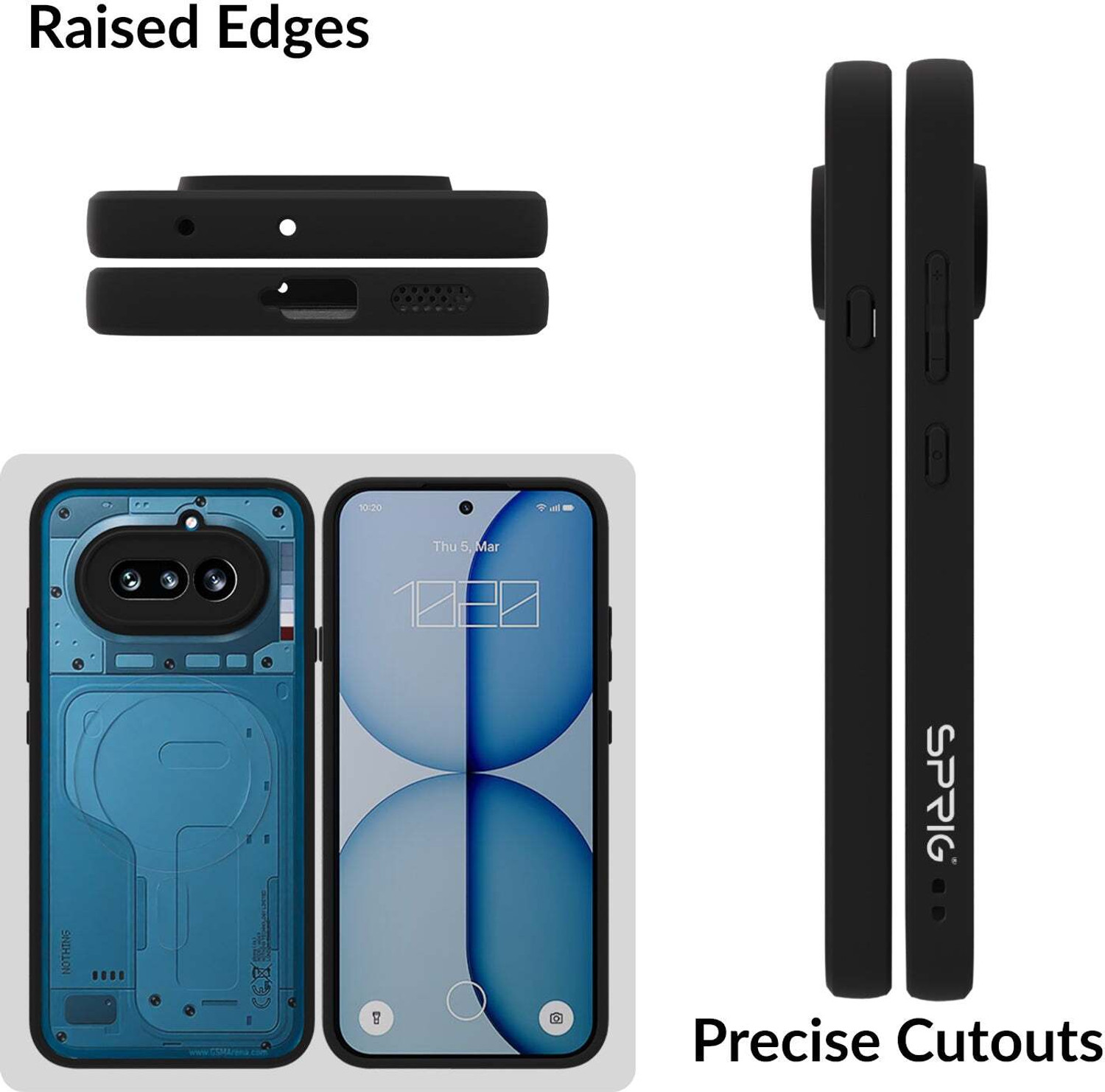 Image of Sprig Back Cover for NOTHING Phone 4A, Nothing phone (4a), Nothing 4a (Transparent, Grip Case, Thermoplastic Polyurethane, Pack of: 1)