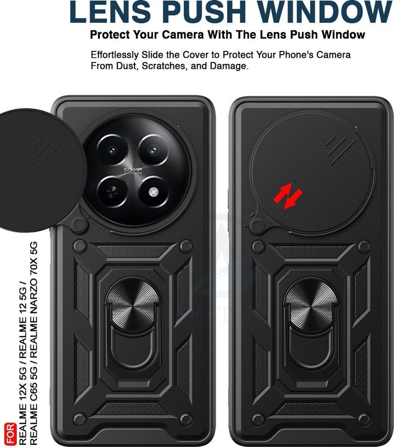 Image of AESTMO Back Cover for Realme 12 5G, Realme 12X 5G, Realme C65 5G, Realme Narzo 70X 5G