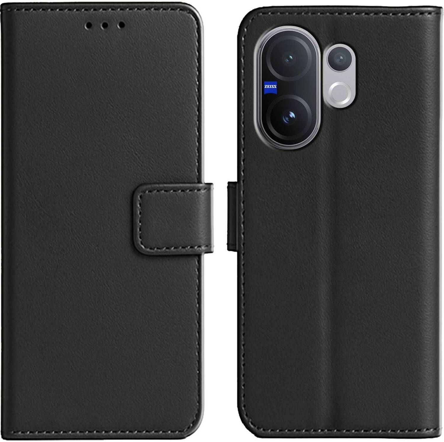 Ascensify Back Cover for Vivo V60 5G Premium PU Leather Flip Cover with Card Slots & Stand Feature