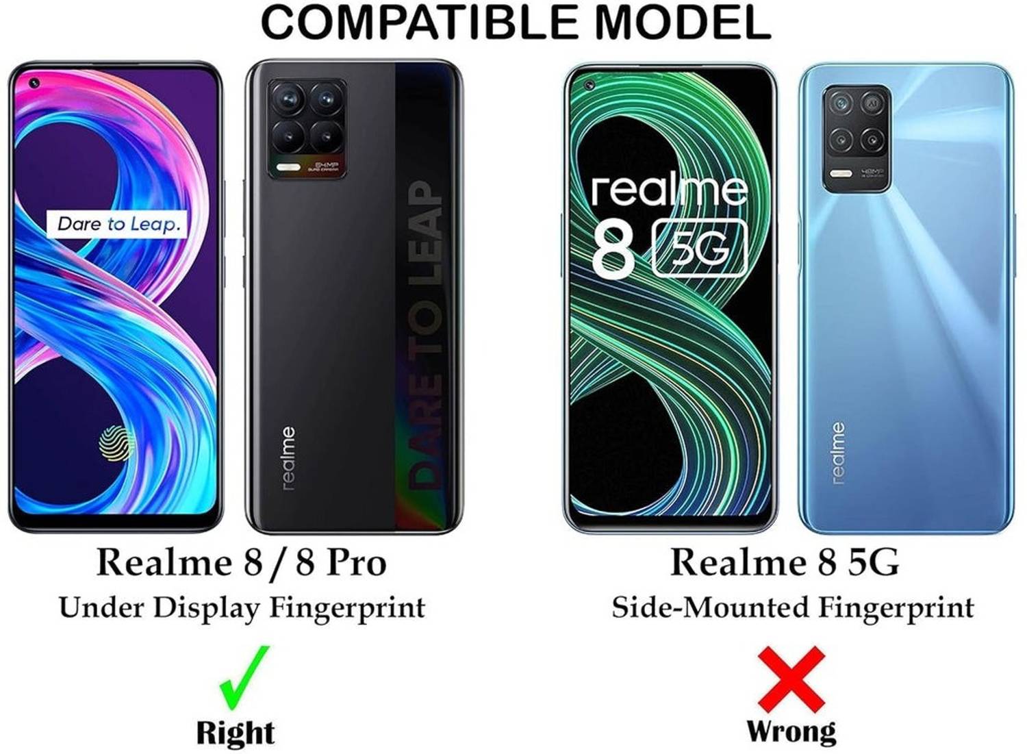 OuterCase Back Cover for Realme 8 4G Black - Image 2