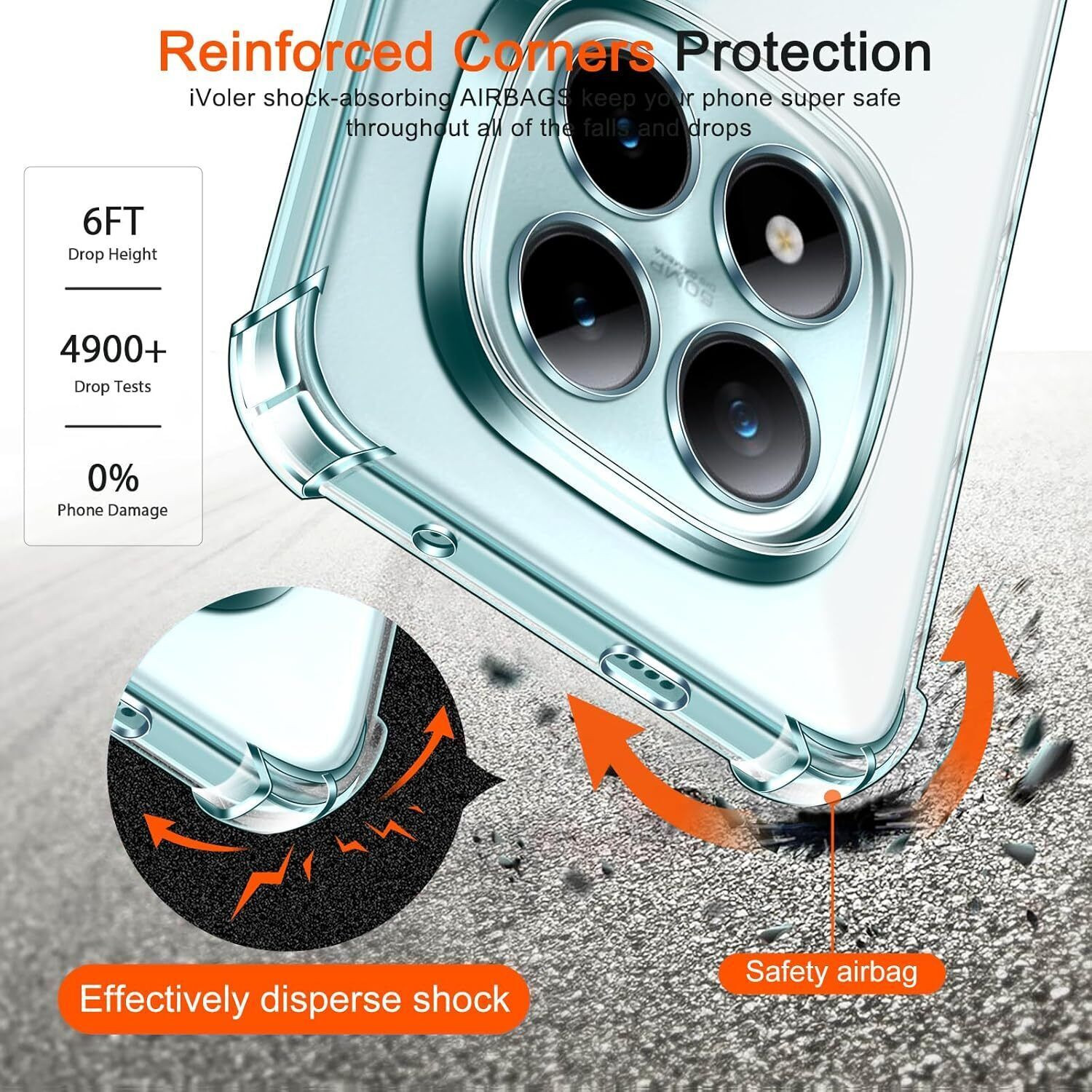 Image of CLOYAAR Back Cover for Redmi Note 15 5G Bumper Silicon Transparent Case