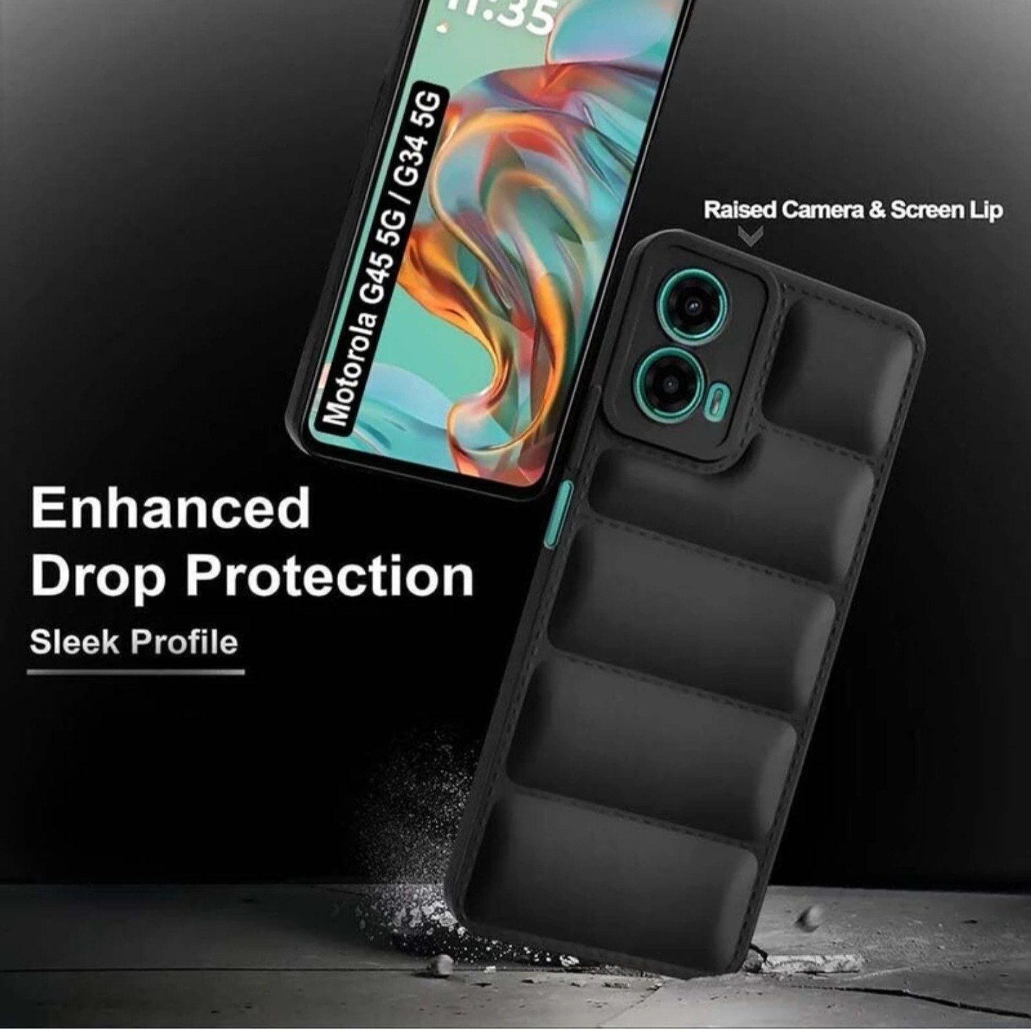 Image of rahul Back Cover for MOTOROLA g45 5G, Camera Bump & 360 Flexible Puff Armor Protection |