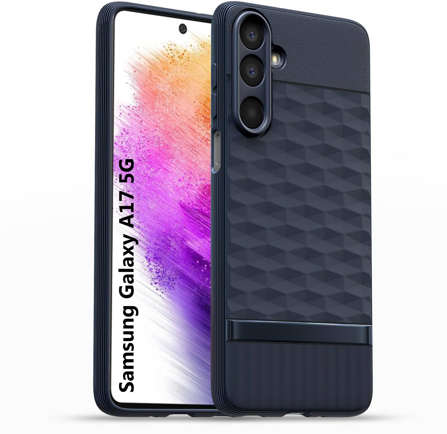 ADI Creations Back Cover for Samsung Galaxy A17 5G, Hexa Cube Design | Ultra Slim Soft Case | Inner Velvet Fabric