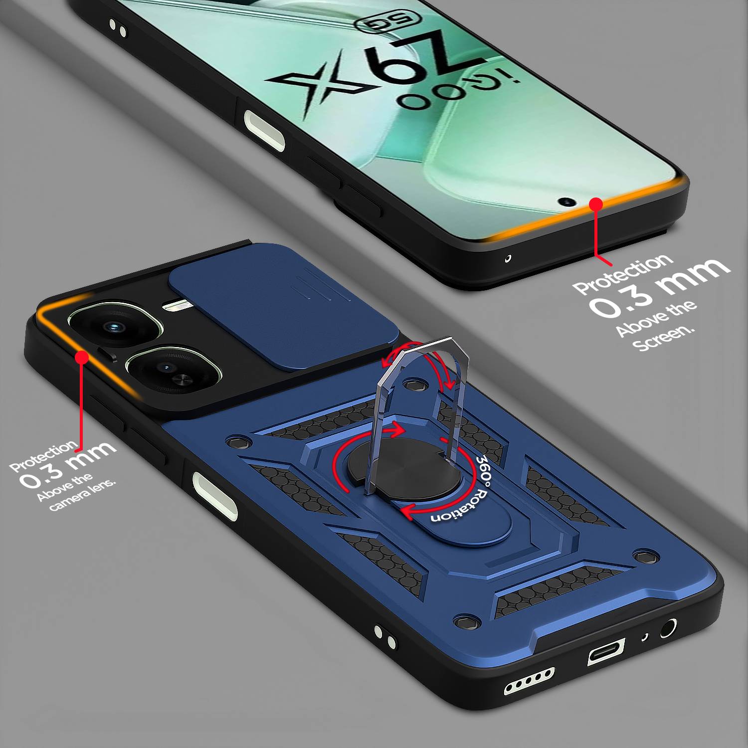 Pikkme Back Cover for iQOO Z9X 5G Blue - Image 4