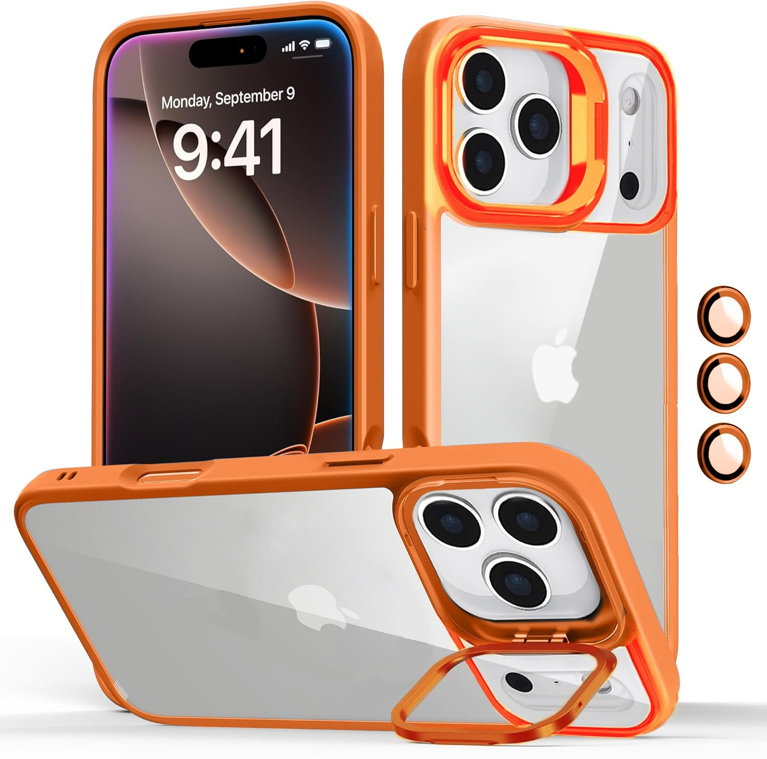 Image of MobiLooks Back Cover for Apple iPhone 17 Pro, Camera Stand Case free Lens Protection