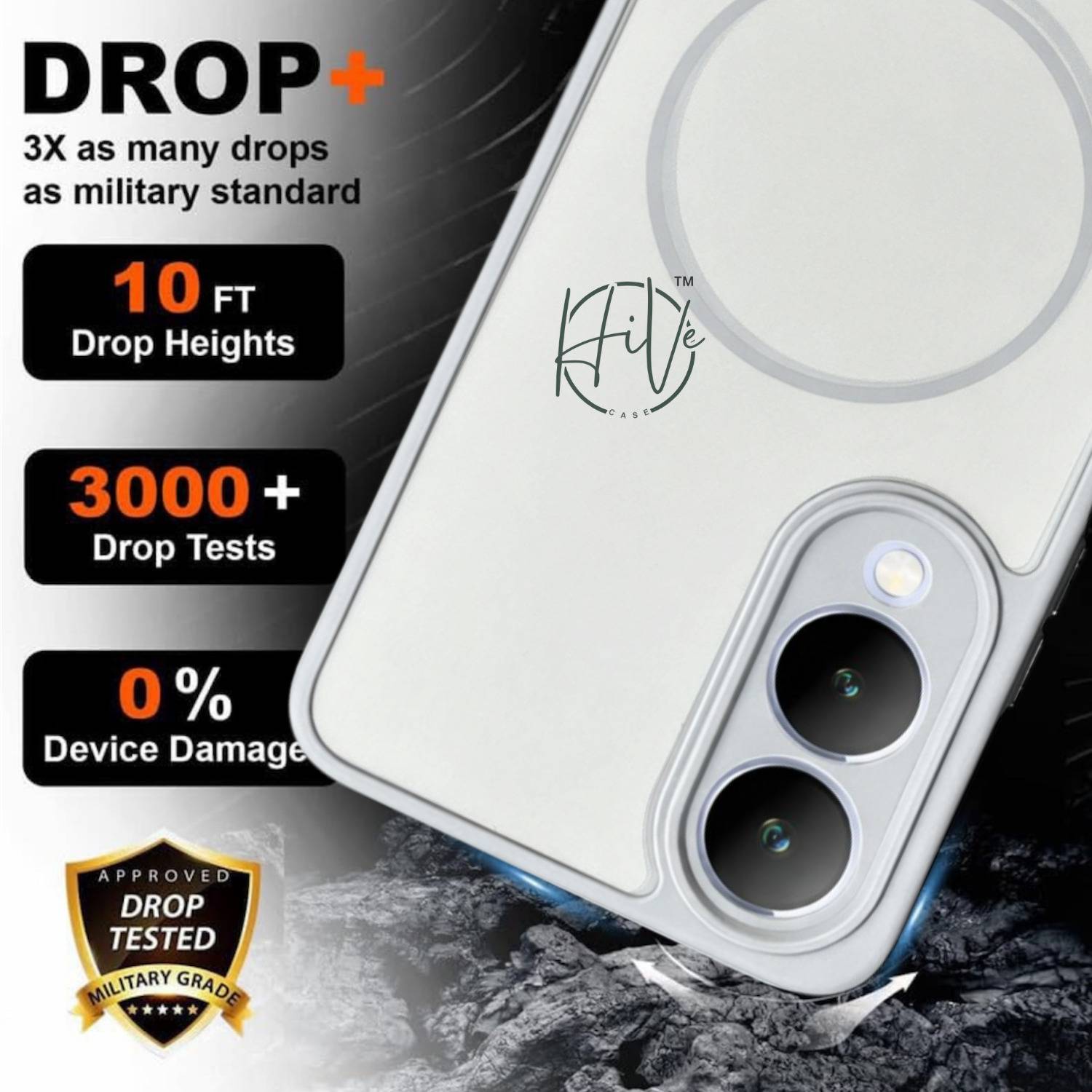 Hive Back Cover for Vivo Y17S, Y28 Gray - Image 3