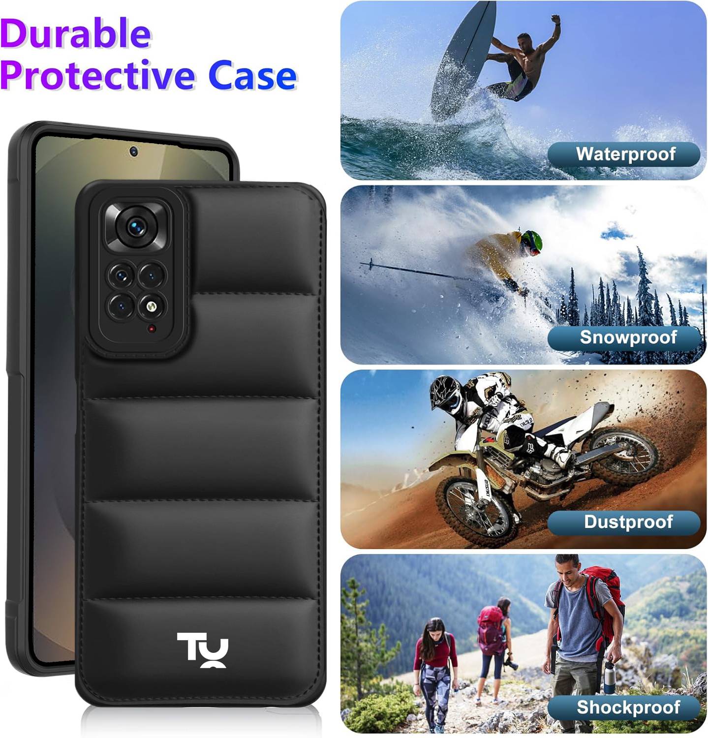 TRUEUPGRADE Back Cover for Redmi Note 11, Black - Image 5