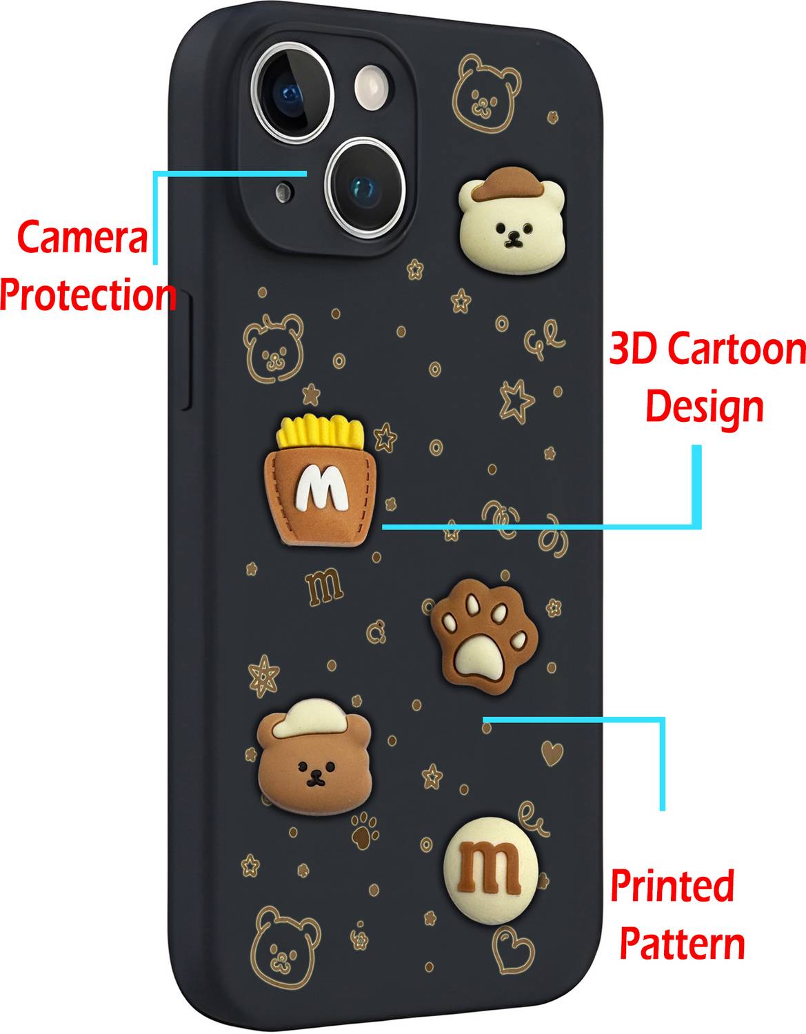 CaseBuddym Back Cover for infinix GT 30 Pro 5G, Bear Cat Paw - Image 4