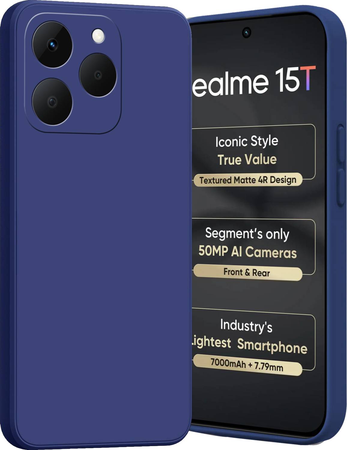 Ascensify Back Cover for Realme 15T Soft Silicone Shockproof, Flexible, Slim & Protective Case