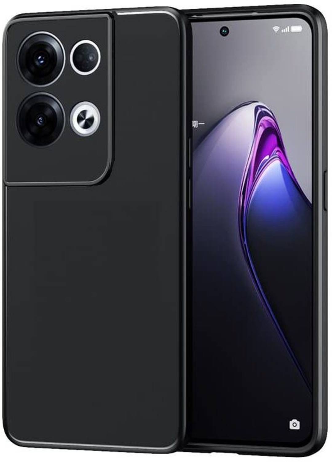 GOKEN Cover per Oppo Reno 8 T (Reno8 T) + 2 Vetro Temperato, Silicone TPU a Gradiente Colori Custodia, Soft Rubber Protettiva Case, Antiurto Antiscivolo Protezione Shell, Rosa/Viola