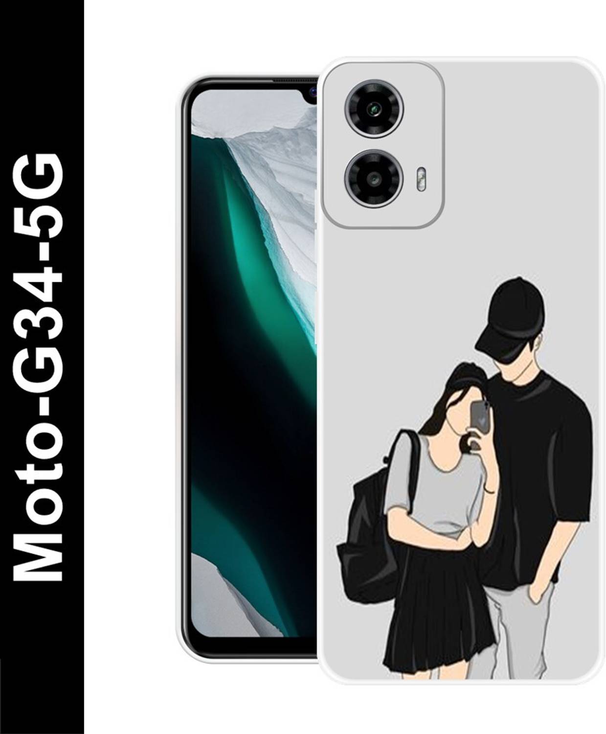 Bluvver Back Cover for MOTOROLA G34 5G, Moto G34 5G love and couple back cover