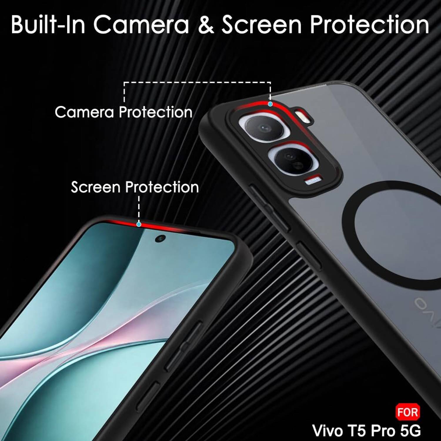 Xolia Back Cover for Vivo T5 Pro 5G Black - Image 4