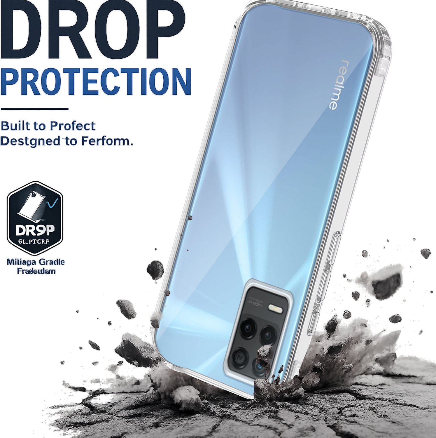 Image of SMARTPOCKET Back Cover for Realme 9 5G (Transparent, 3D Case, Silicon, Pack of: 1)