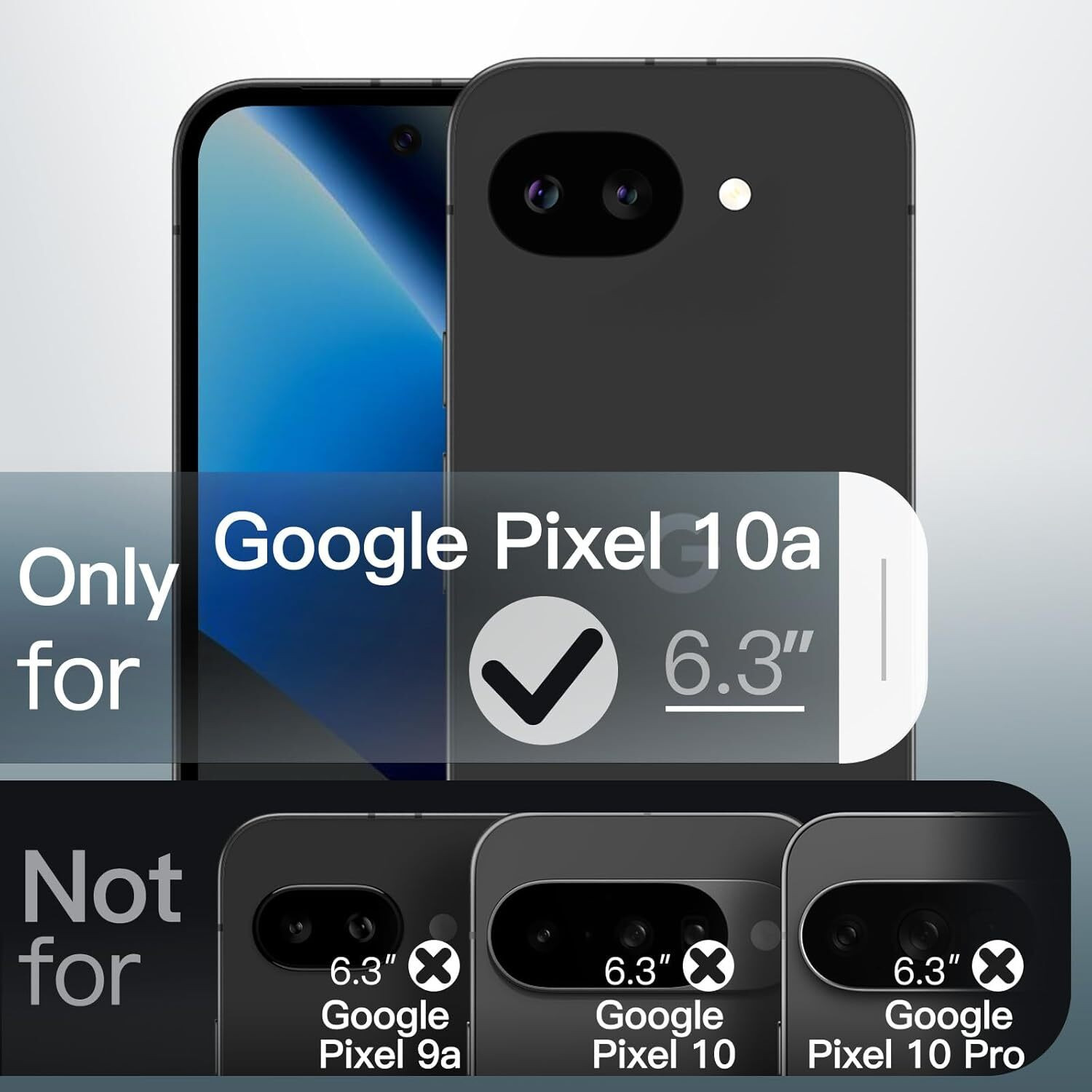Image of Wellpoint Back Cover for Google Pixel 10a (Black, Matte Finish, Thermoplastic Polyurethane, Pack of: 1)