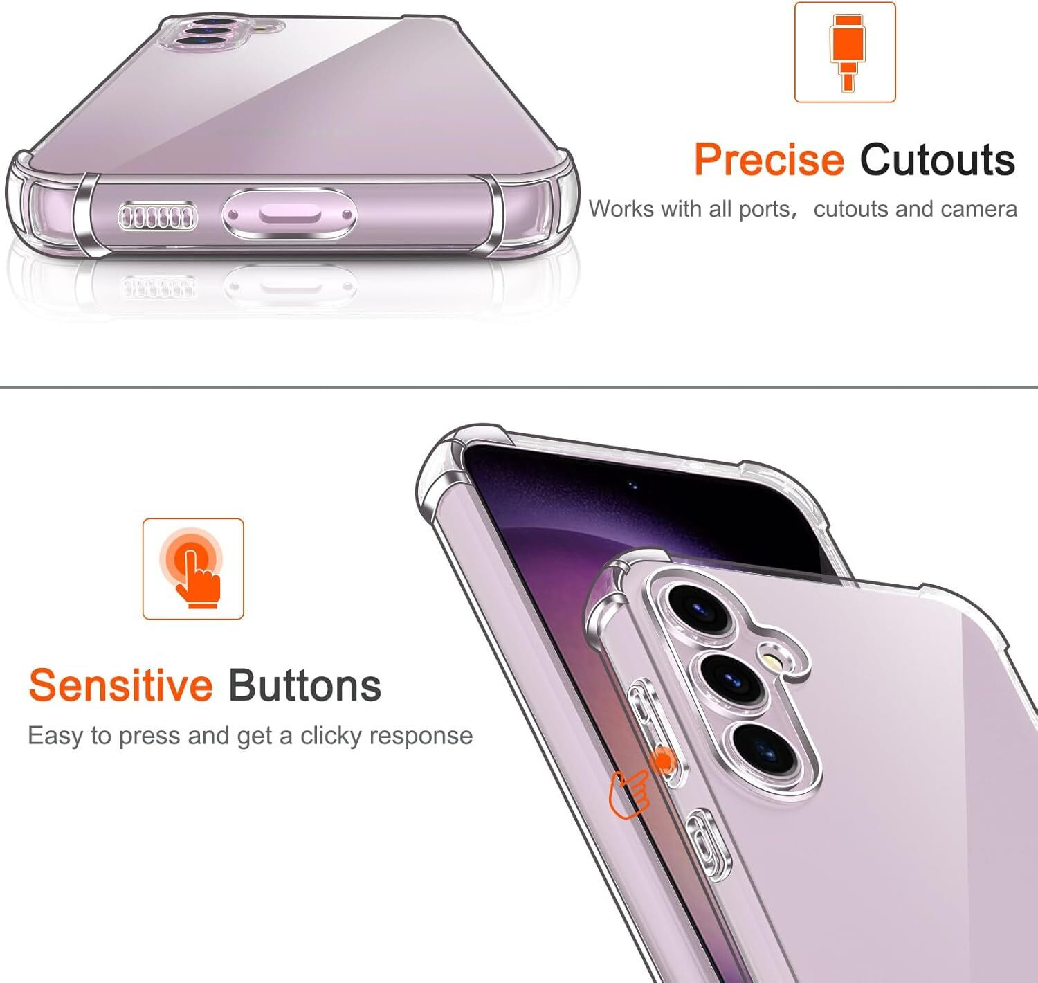 Image of Suriilo Bumper Case for Samsung Galaxy S23 FE 5G Back Cover Silicon Case