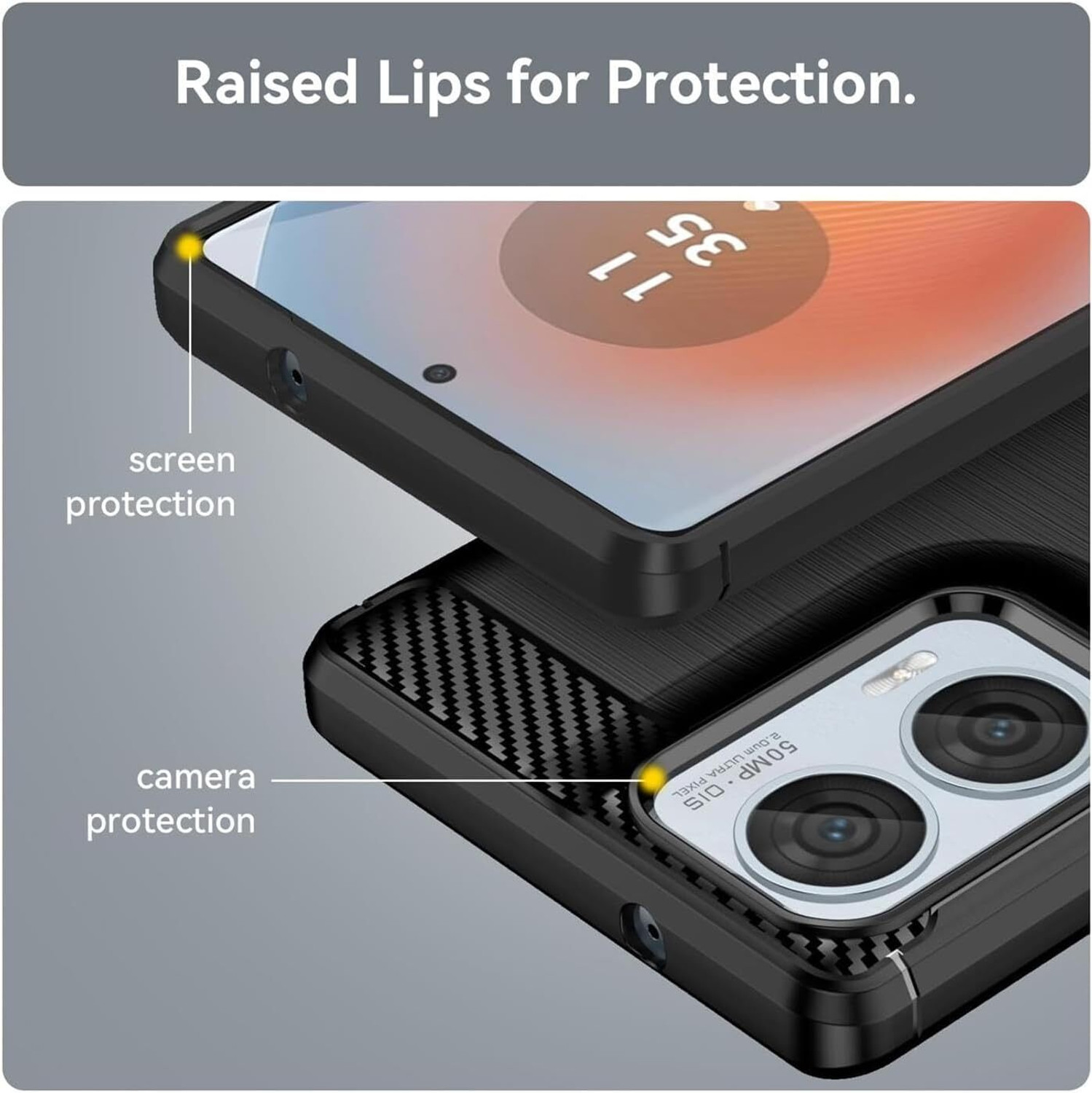 Image of Lustree Back Cover for Motorola Moto G85 Brushed Texture Flexible Shockproof Zebra TPU