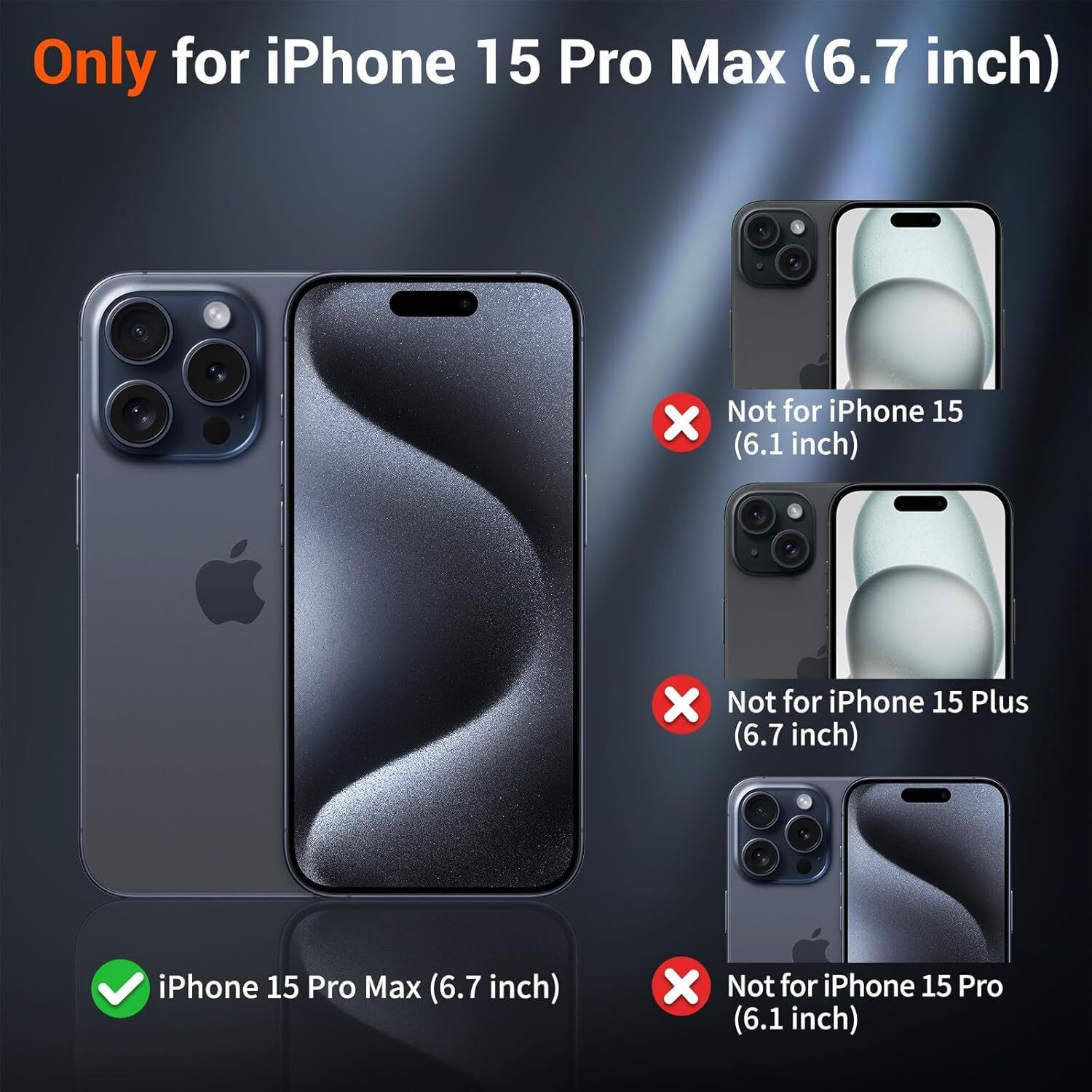 Image of AIBEX Back Cover for Apple iPhone 15 Pro Max | Slim Shockproof Back Cover with Camera Lens Protection