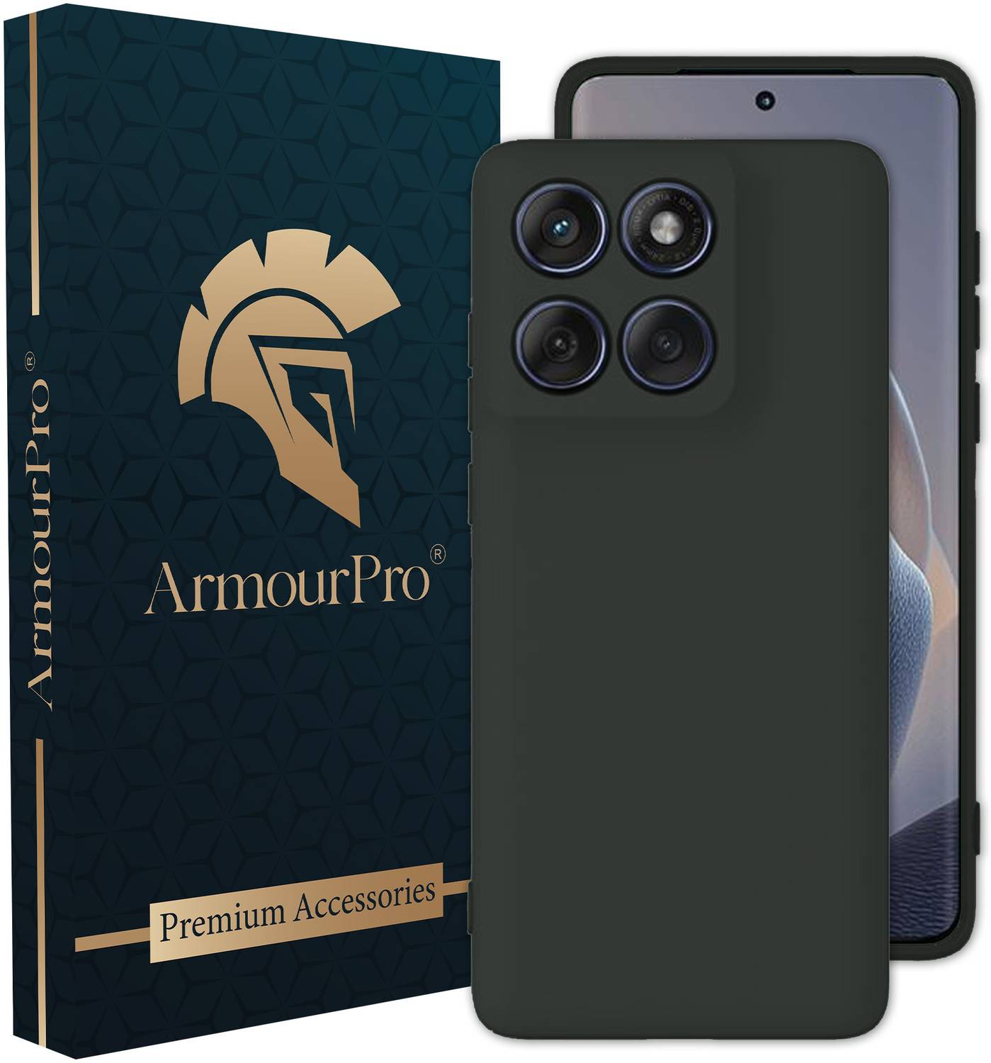 ArmourPro Back Cover for MOTOROLA Edge 60 Fusion 5G, Dark Green Solid Silicon Case