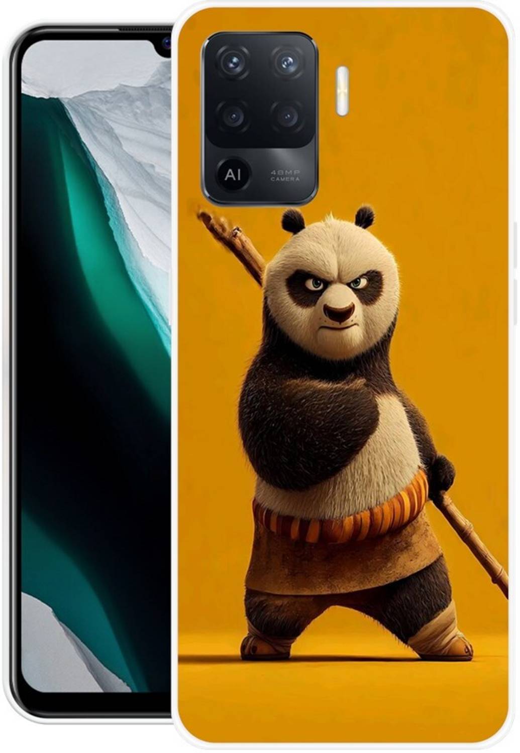 ORBIQE Back Cover for OPPO F19 Pro PANDA, CARTOON , FUNNY - ORBIQE