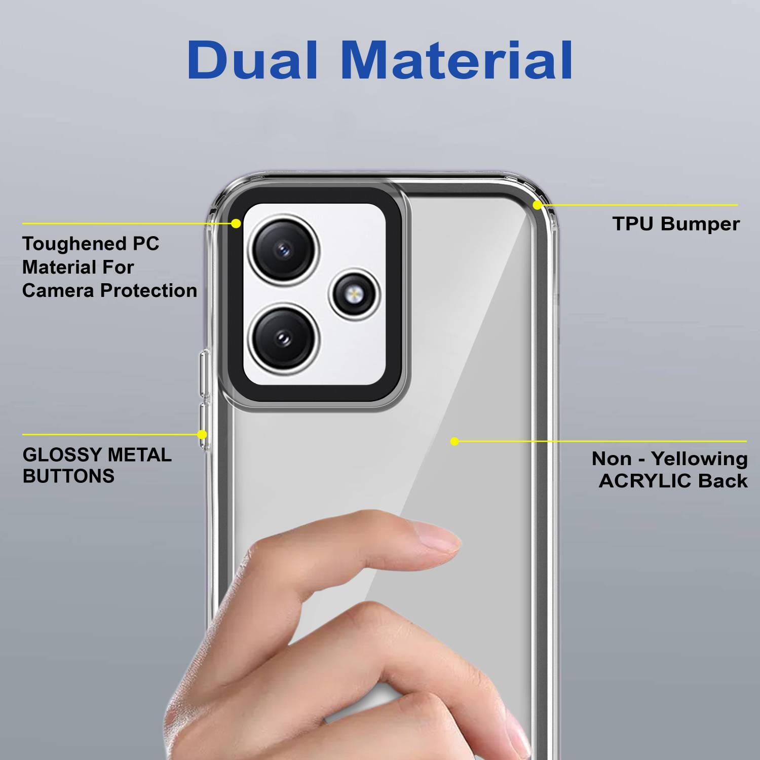 Zapcase Back Cover for Mi Redmi 12 5G Black - Image 5