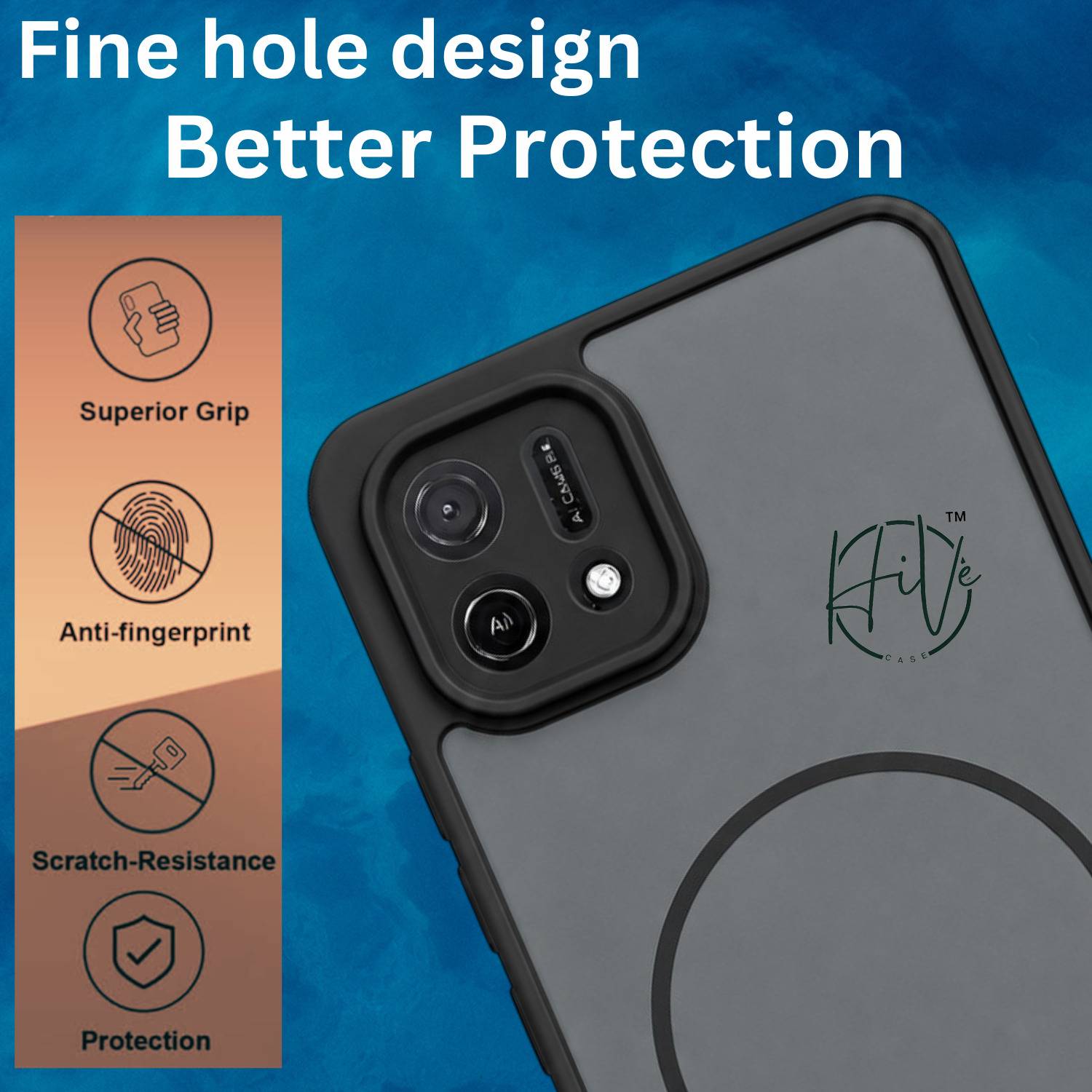 Hive Back Cover for Oppo A16K 4G Black - Image 2