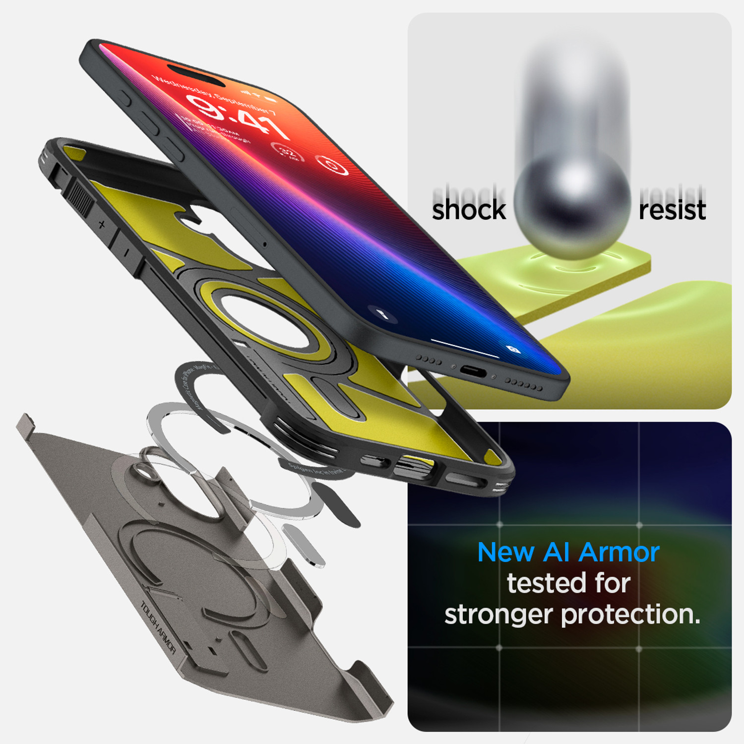 Image of Spigen Tough Armor (AI) MagFit Back Cover for Apple iPhone 16