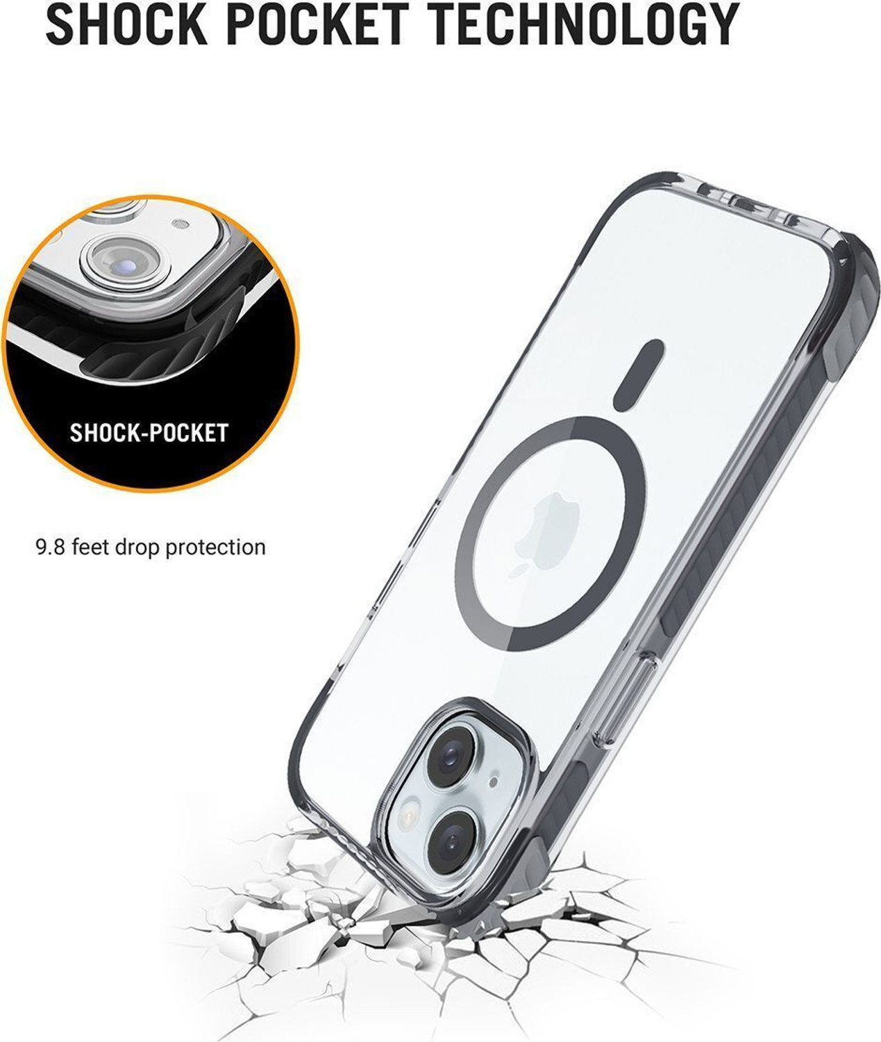 Image of DailyObjects Back Cover for Apple iPhone 15 (Transparent, Hard Case, Thermoplastic Polyurethane, Polycarbonate, Pack of: 1)