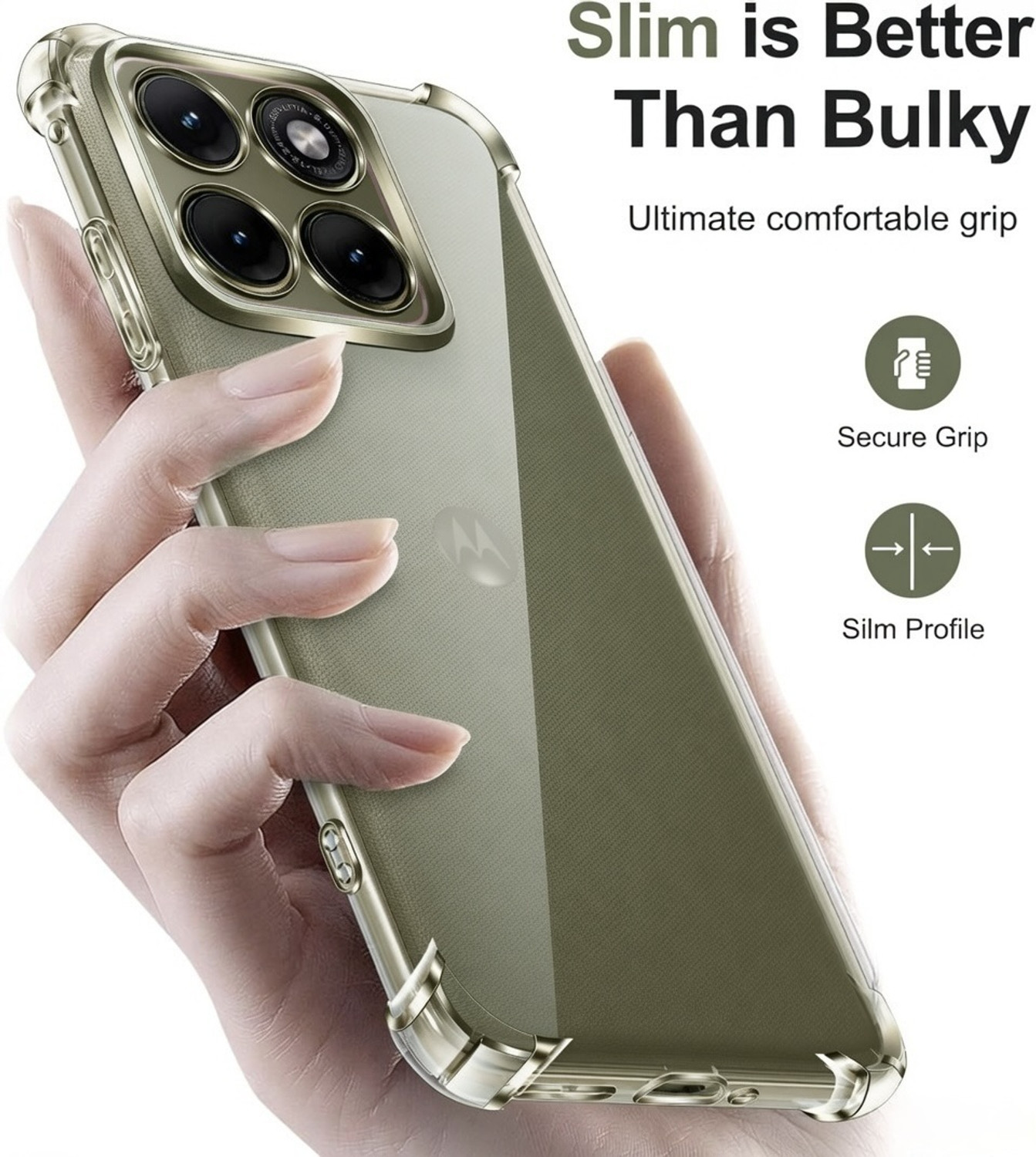 Image of Lustree Back Cover for Motorola Edge 70 pro / 70 Pro Plus + 5G, Moto Edge 70 Pro Plus + / 70 Pro 5G (Transparent, Camera Bump Protector, Rubber, Pack of: 1)