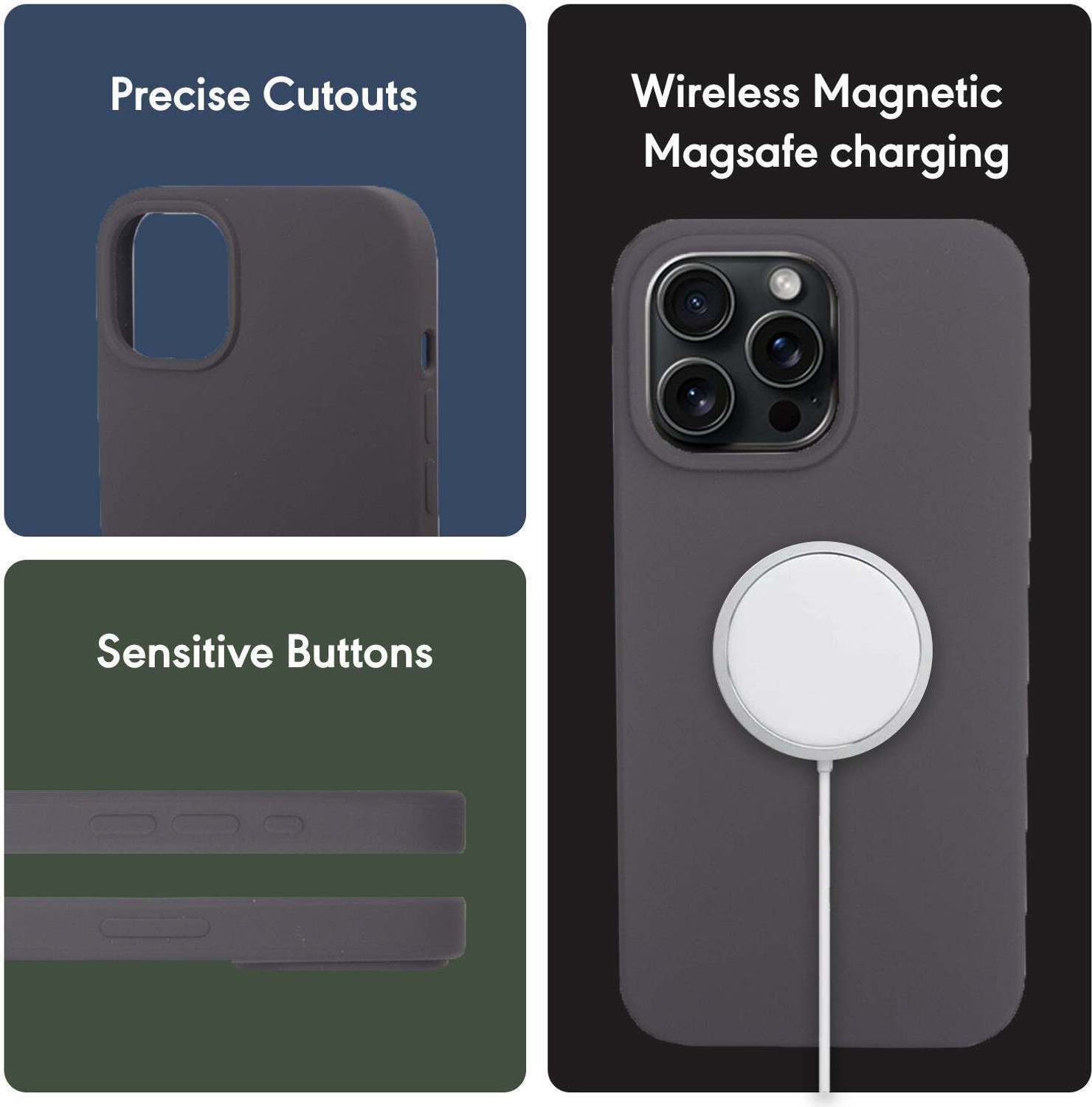 Image of Sprig Liquid Silicone Back Cover for Apple iPhone 15 Pro, iPhone 15 Pro, 15 Pro