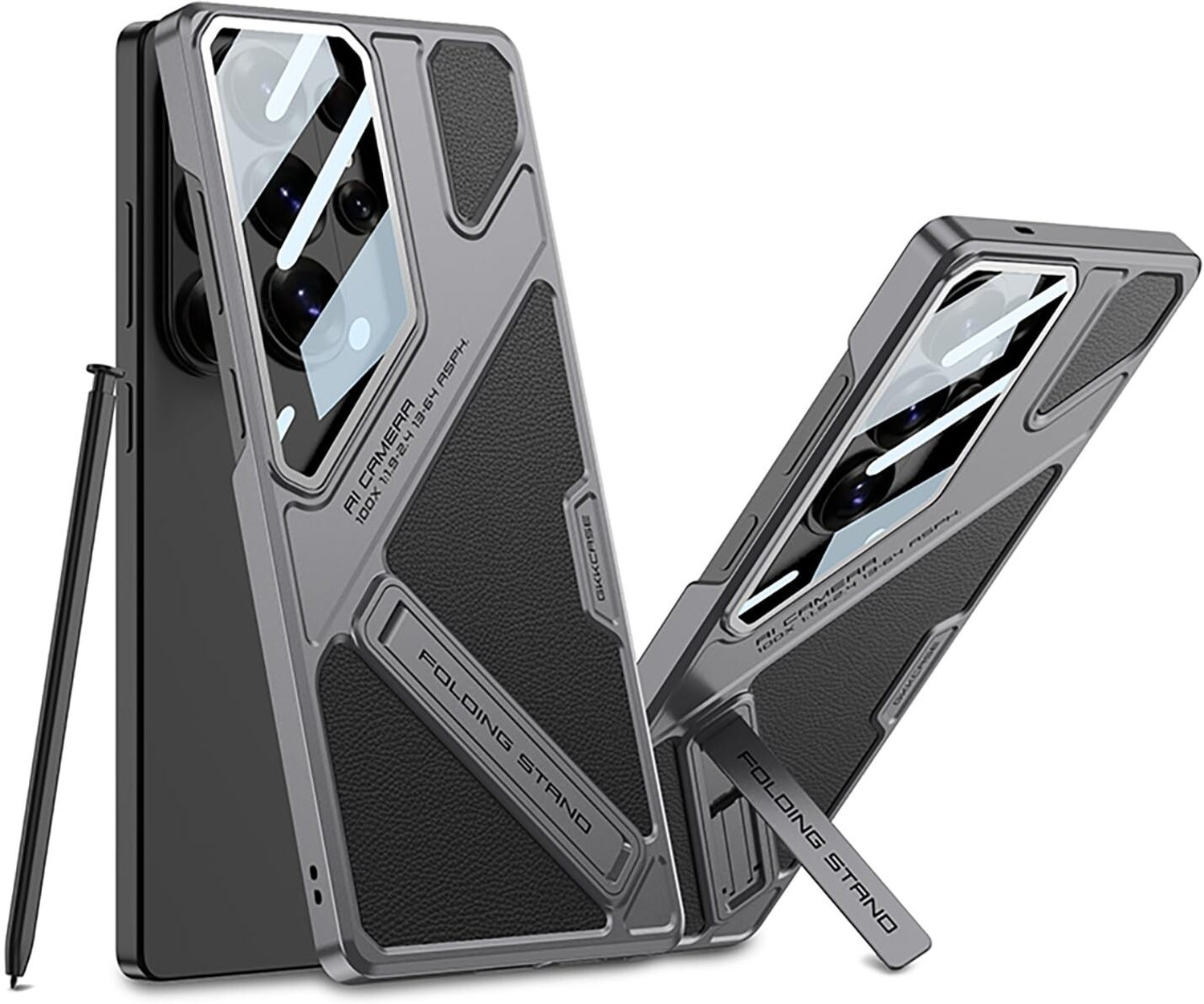 Image of Midkart Back Cover for Samsung Galaxy S26 Ultra Leather Case with Hidden Kickstand and Camera Protection