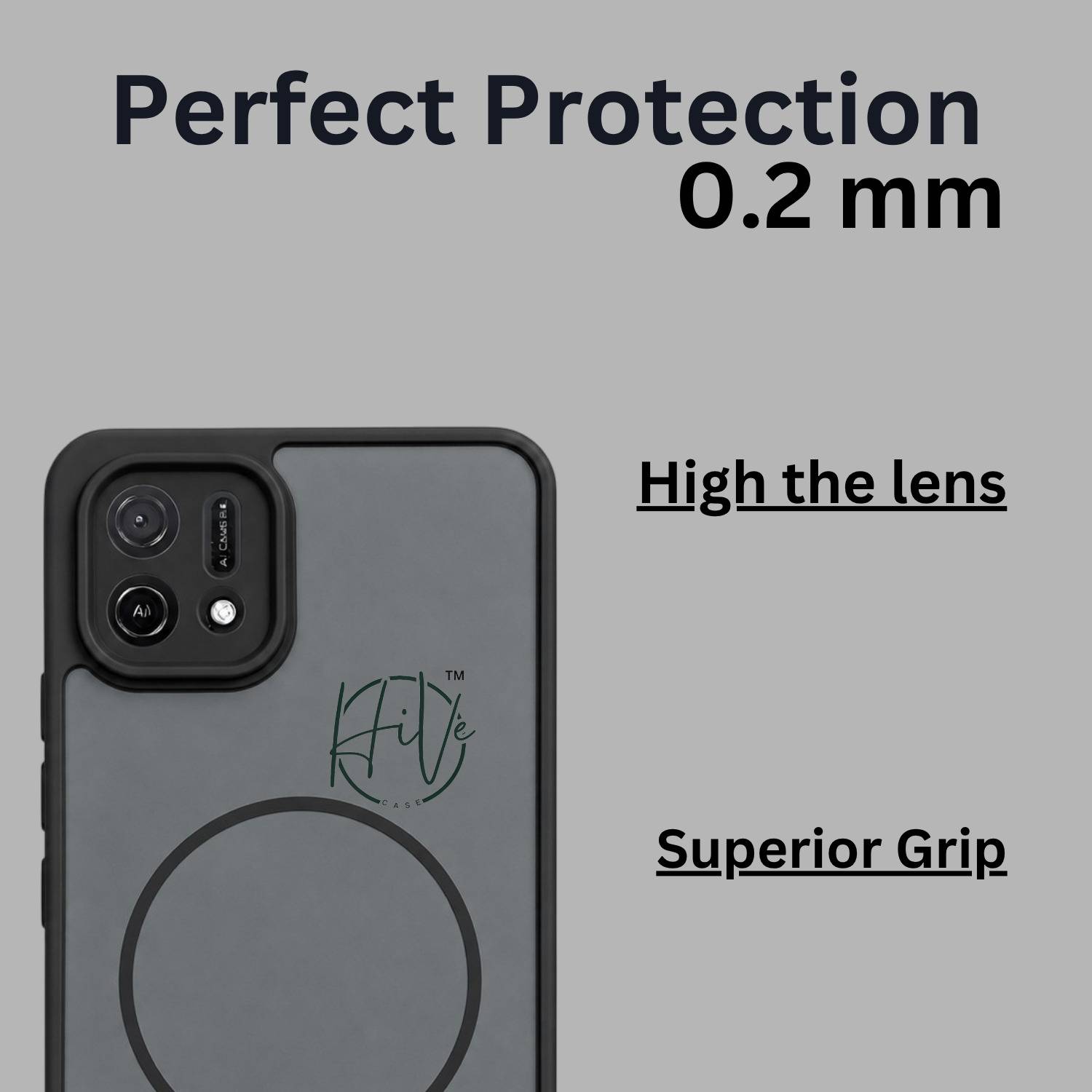 Hive Back Cover for Oppo A16K 4G Black - Image 4