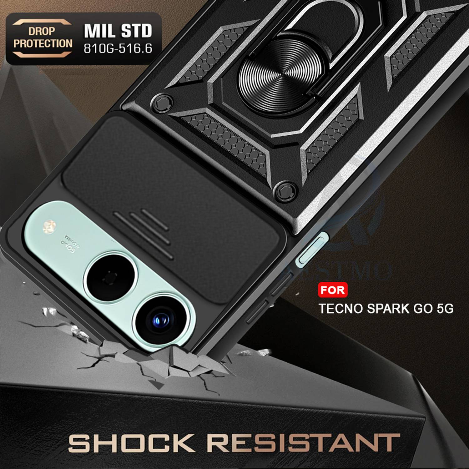 AESTMO Back Cover for Tecno Spark GO 5G Black - Image 2
