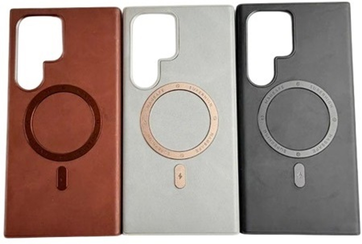 Image of VURIOZZ Back Cover for Samsung Galaxy S26 Ultra Magfit Tronzo Premium PU Leather Metal Magnetic Lock Ring Case
