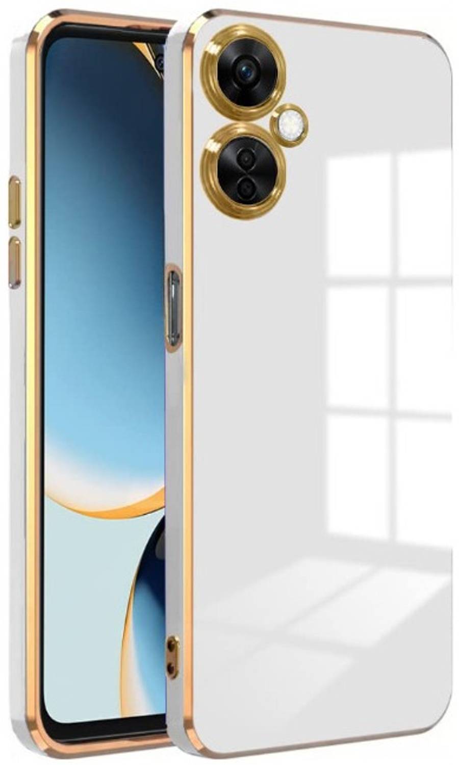 A3sprime Back Cover for OPPO A79 5G, |Soft TPU Golden Side Colored Case|