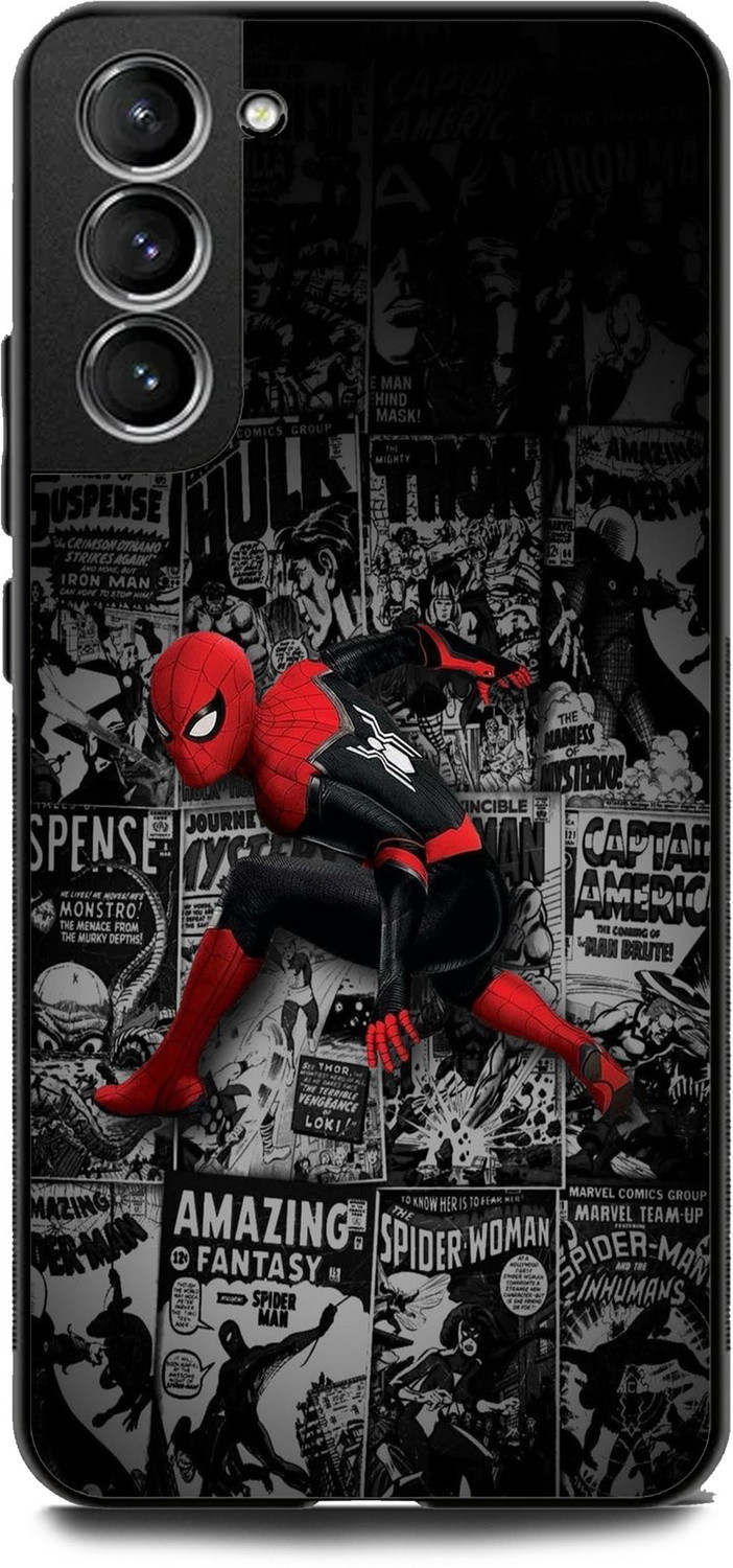 Image of INDICRAFT Back Cover for SAMSUNG Galaxy S21 FE (SPIDERMAN, MASK, AVENGER, MARVEL, SUPERHERO )
