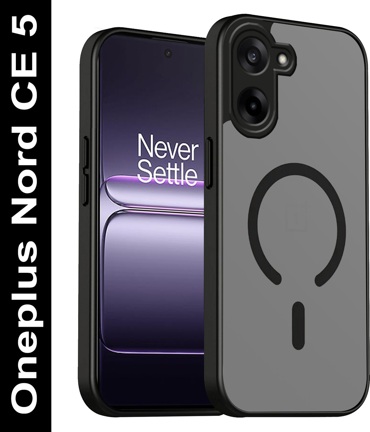 Image of BOZTI Back Cover for OnePlus Nord CE 5 5G (Black, Grip Case, Plastic, Silicon, Pack of: 1)