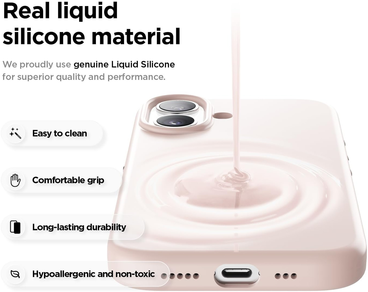 Image of GIRIND Back Cover for iPhone 17, Premium MagSafe Liquid Silicone Material Protective Cover, Shock-Proof