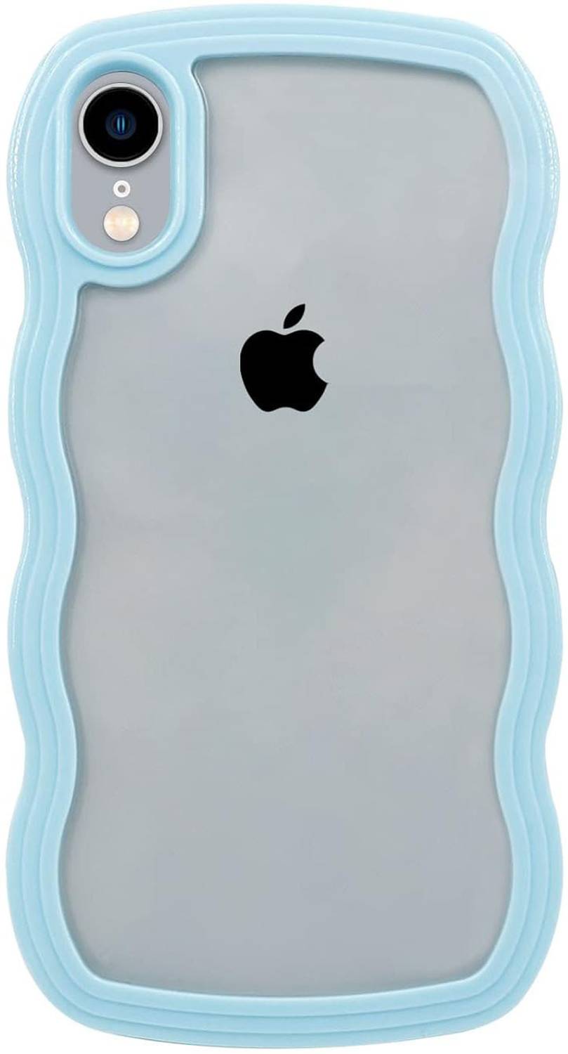 AMEYAA Back Cover for Apple iPhone XR Adorable Curly Wave Frame Clear Case