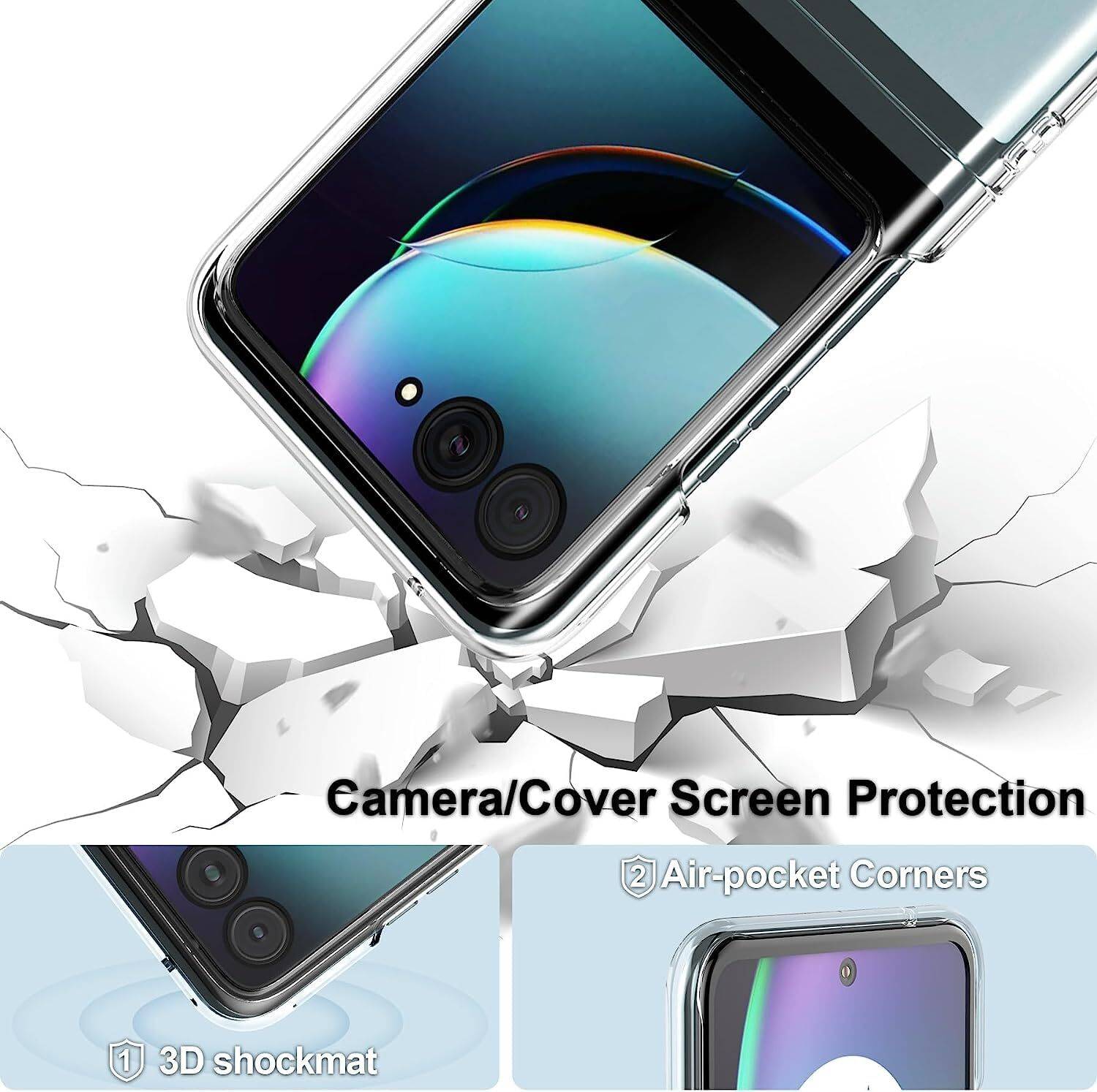 Custodia Pieghevole In PU Per Motorola Razr 40 Ultra - Cover Sottile Con Texture Colorata E Protezione Angoli (Giallo) - 4