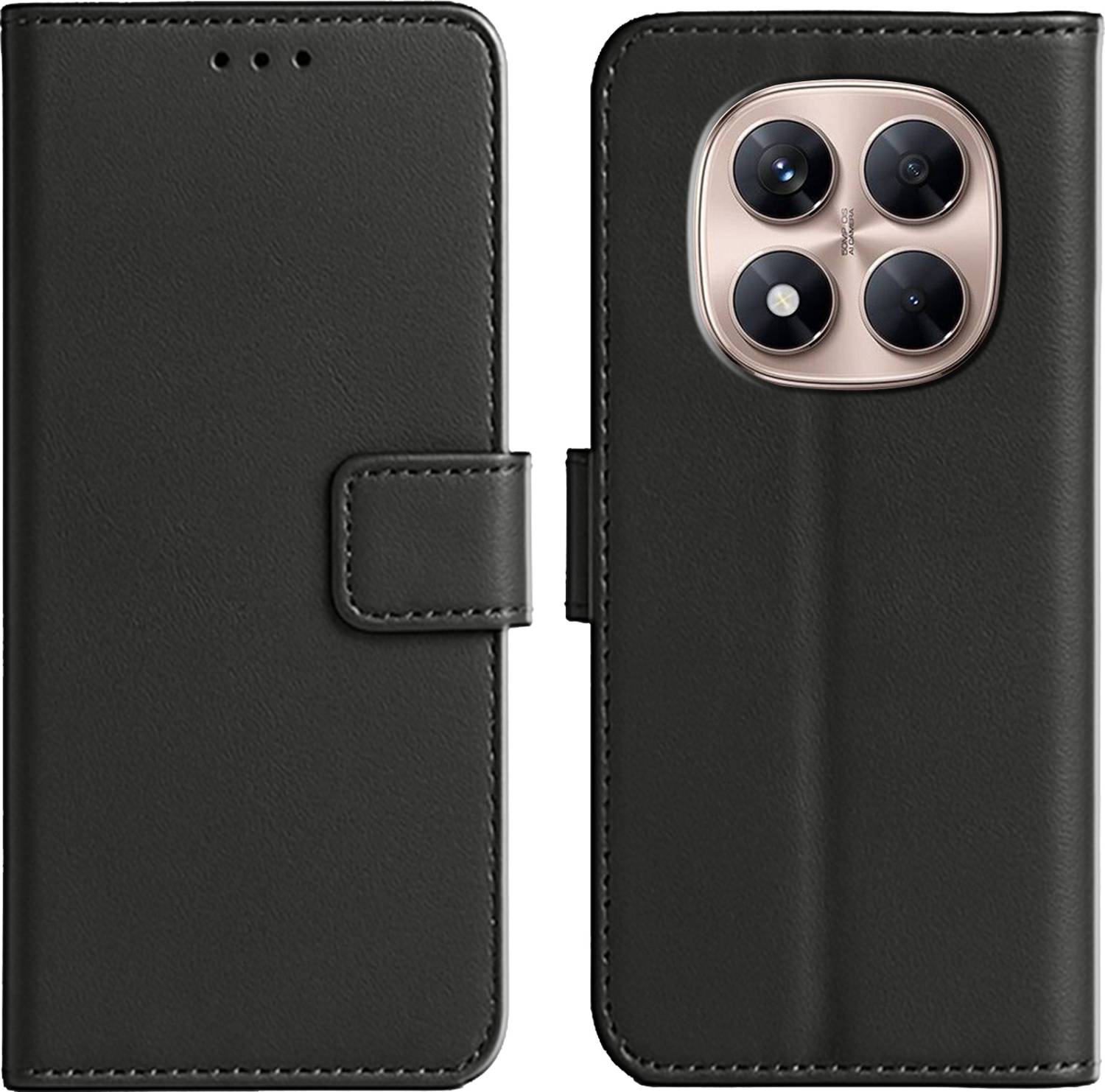 Ascensify Back Cover for Redmi Note 14 Pro 5G Premium PU Leather Flip Cover with Card Slots & Stand Feature