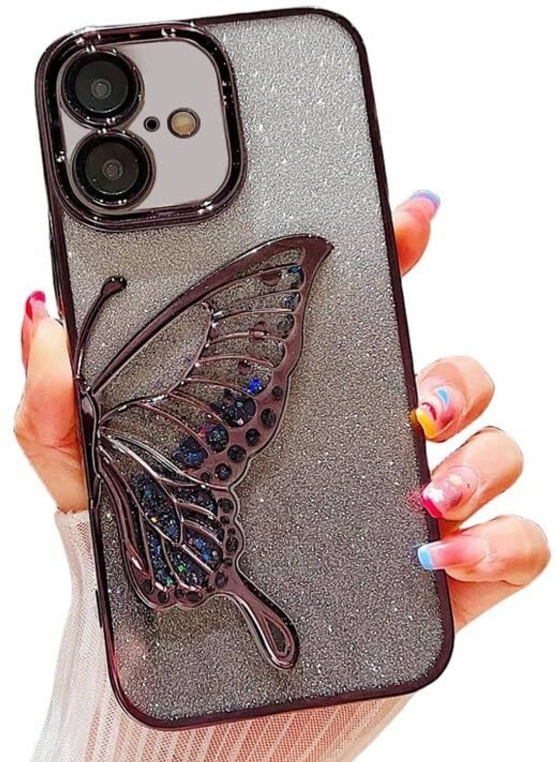 A3sprime Back Cover for Apple iPhone 16 Plus |Soft TPU Fancy Design Butter Fly Shaped Camera Lens Protector|