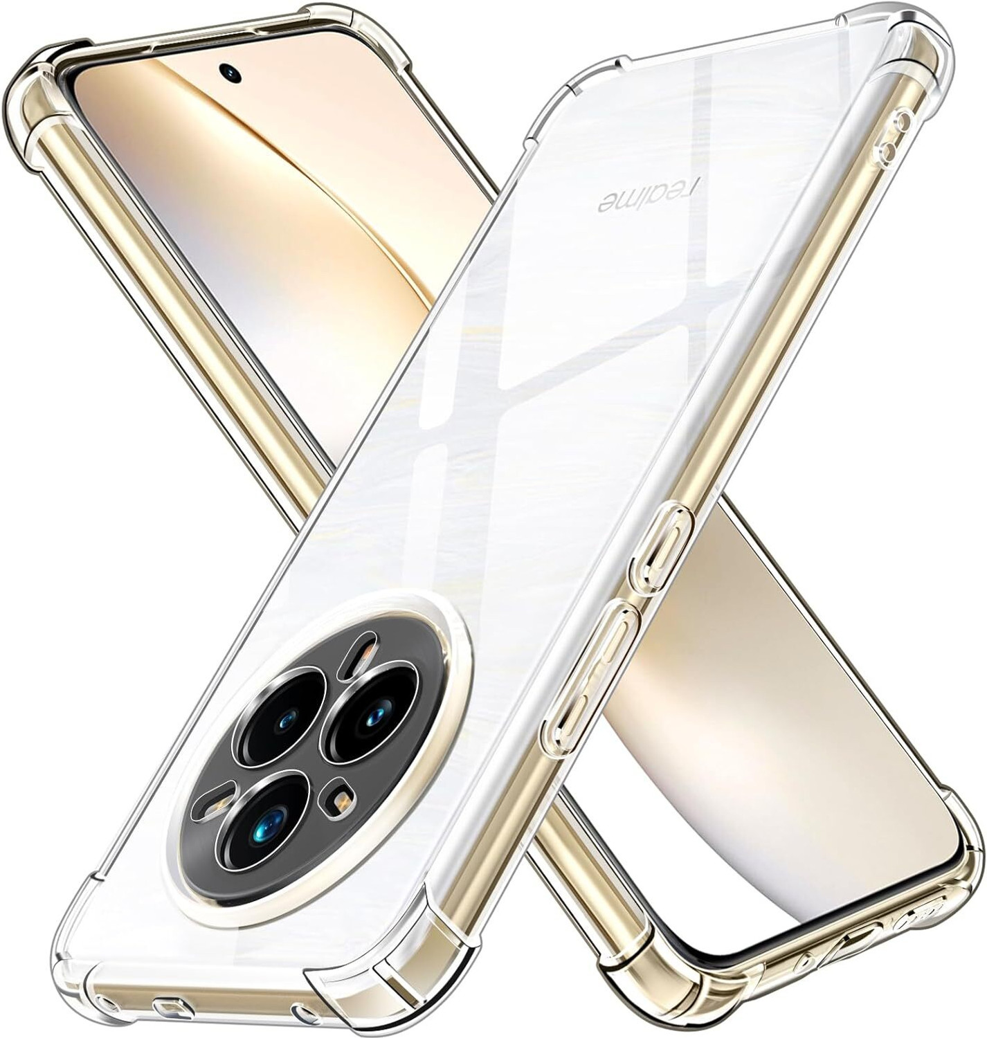 Image of CLOVYR Back Cover for Realme 14 Pro Plus 5G Bumper Silicon Transparent Case