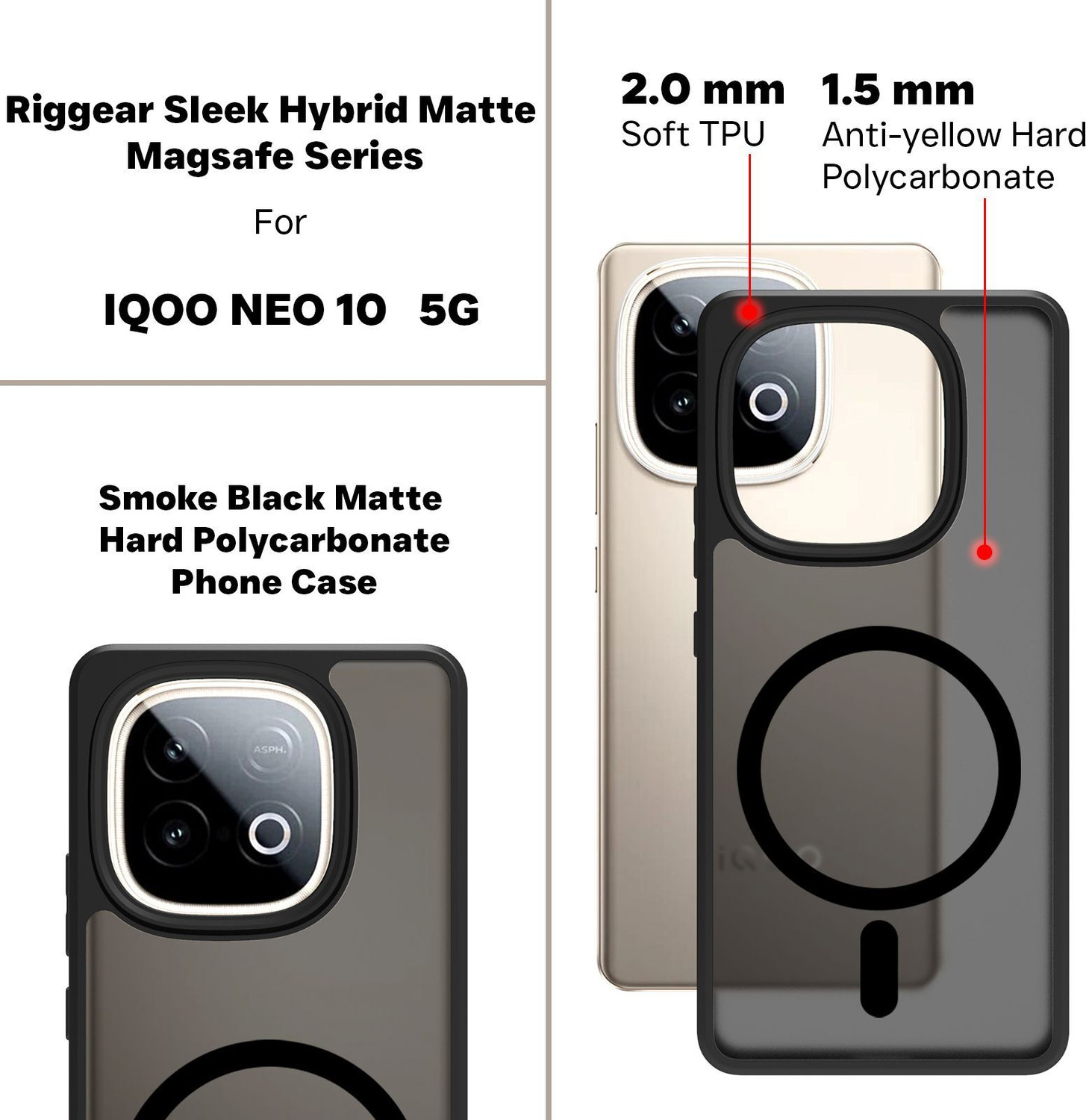 Image of RIGGEAR Back Cover for IQOO Neo 10 5G (Matte)